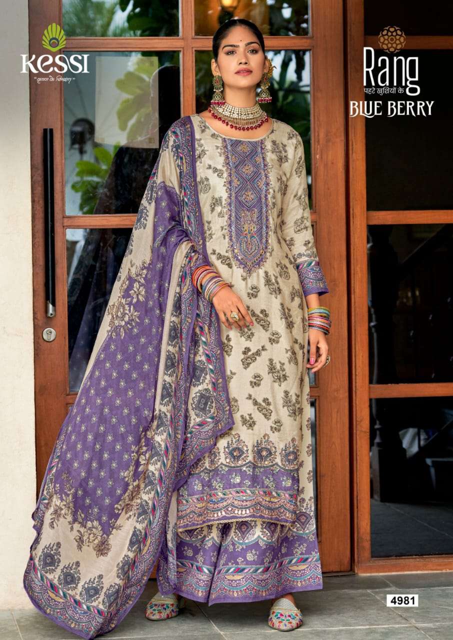 rang blue berry muslin pure muslin beautiful look salwar suit catalog