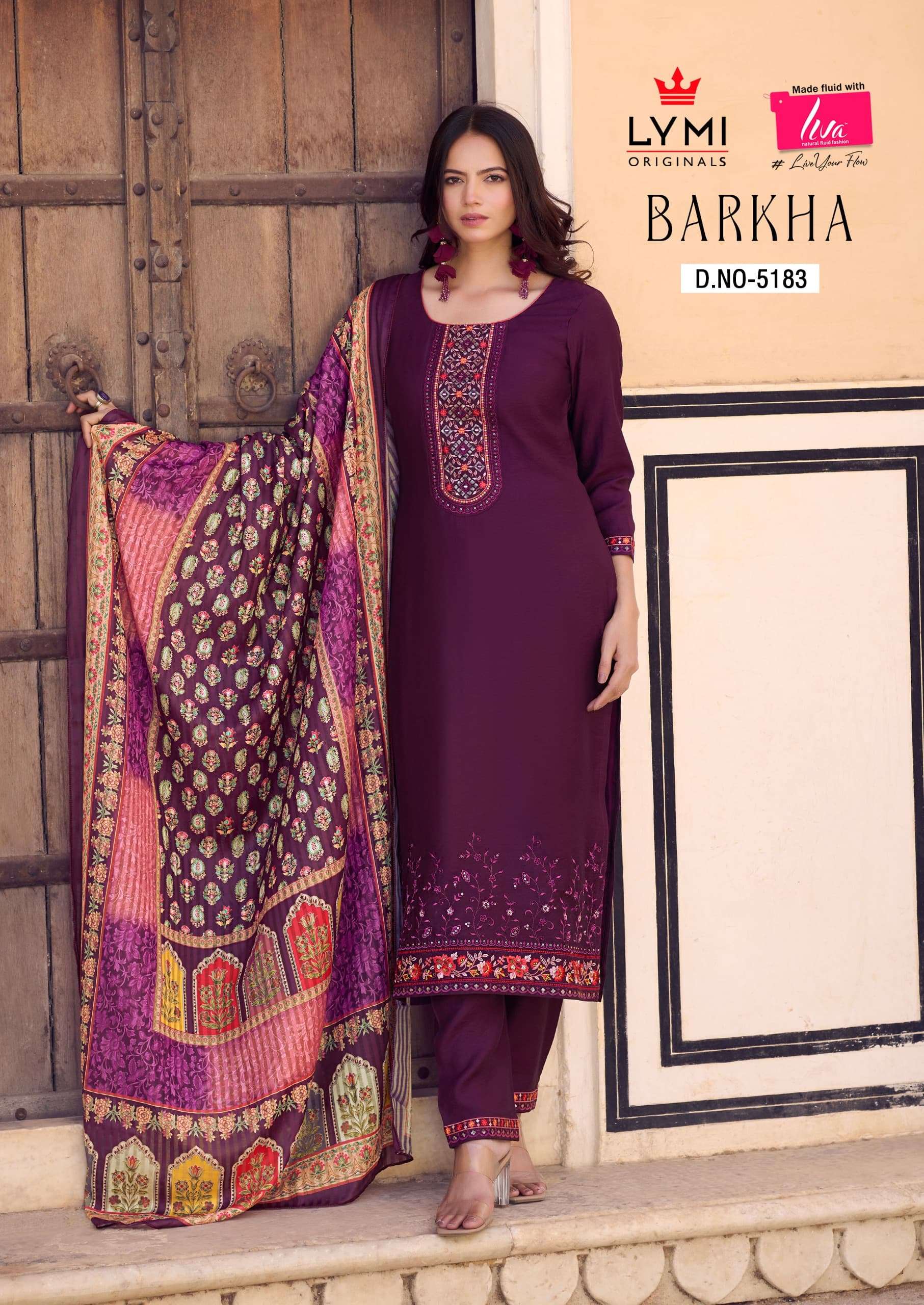 rangoon barkha viscose beutiful look top bottom with dupatta catalog