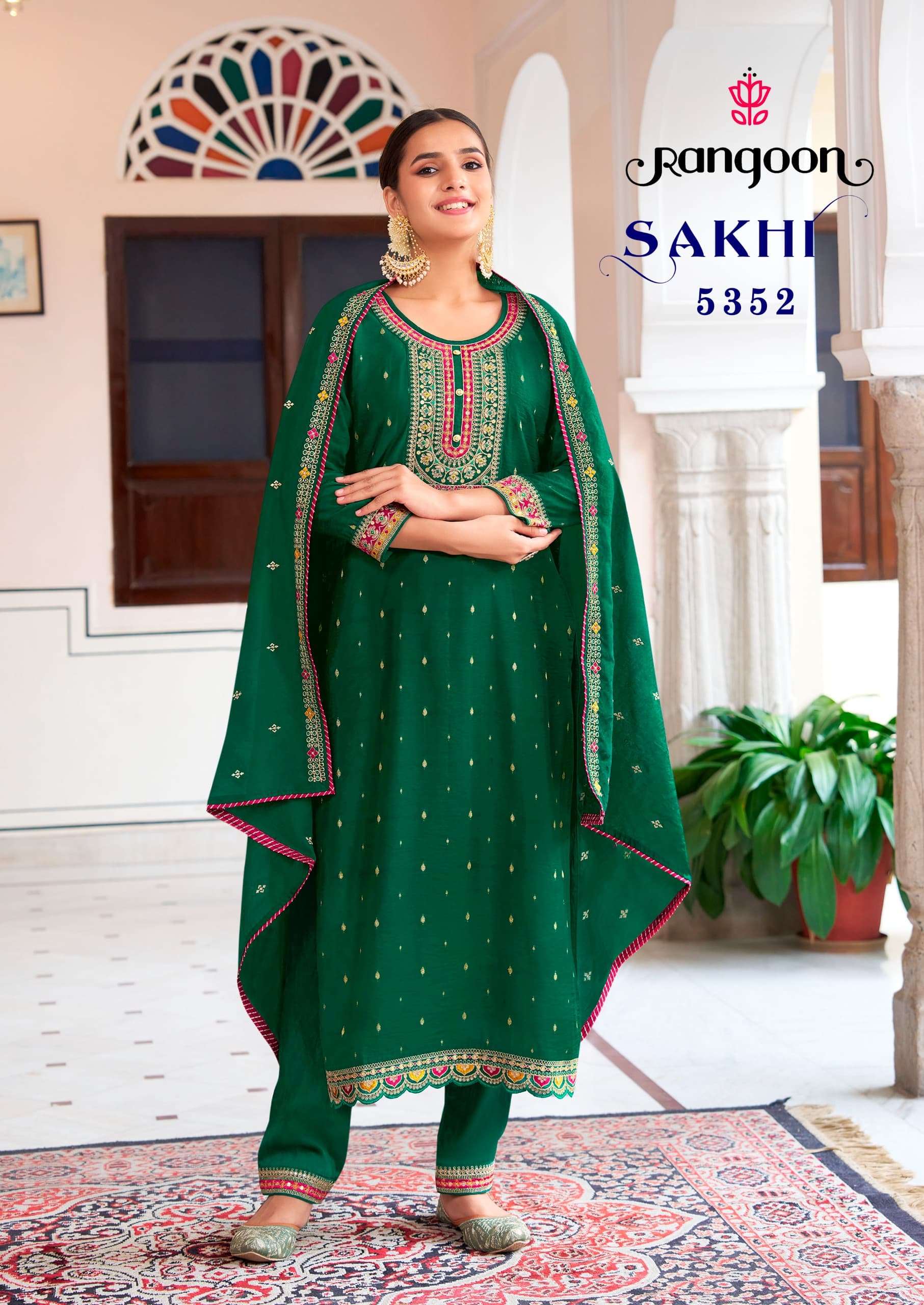 rangoon sakhi viscose attrective look top bottm with dupatta catalog