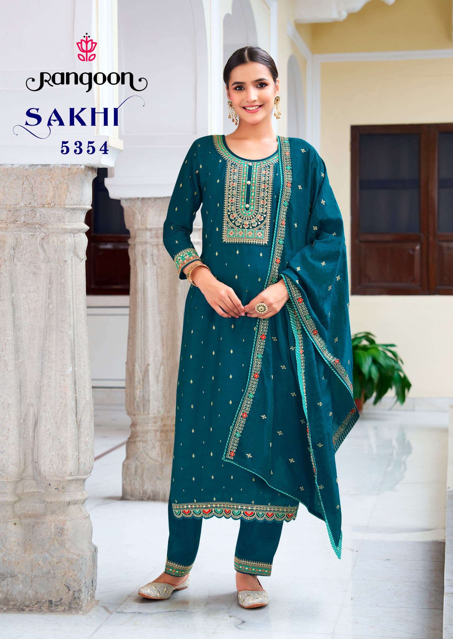 rangoon sakhi viscose attrective look top bottm with dupatta catalog