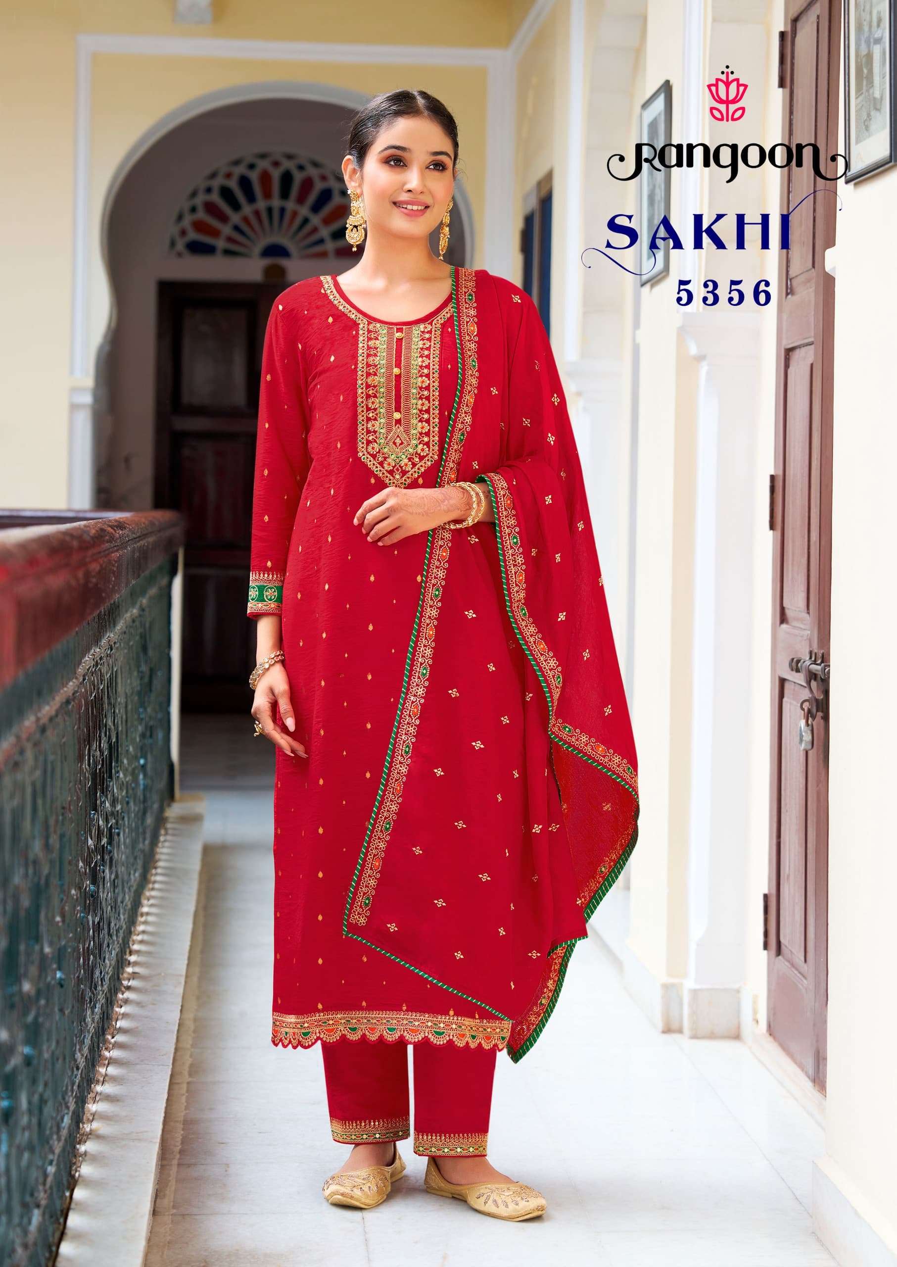 rangoon sakhi viscose attrective look top bottm with dupatta catalog