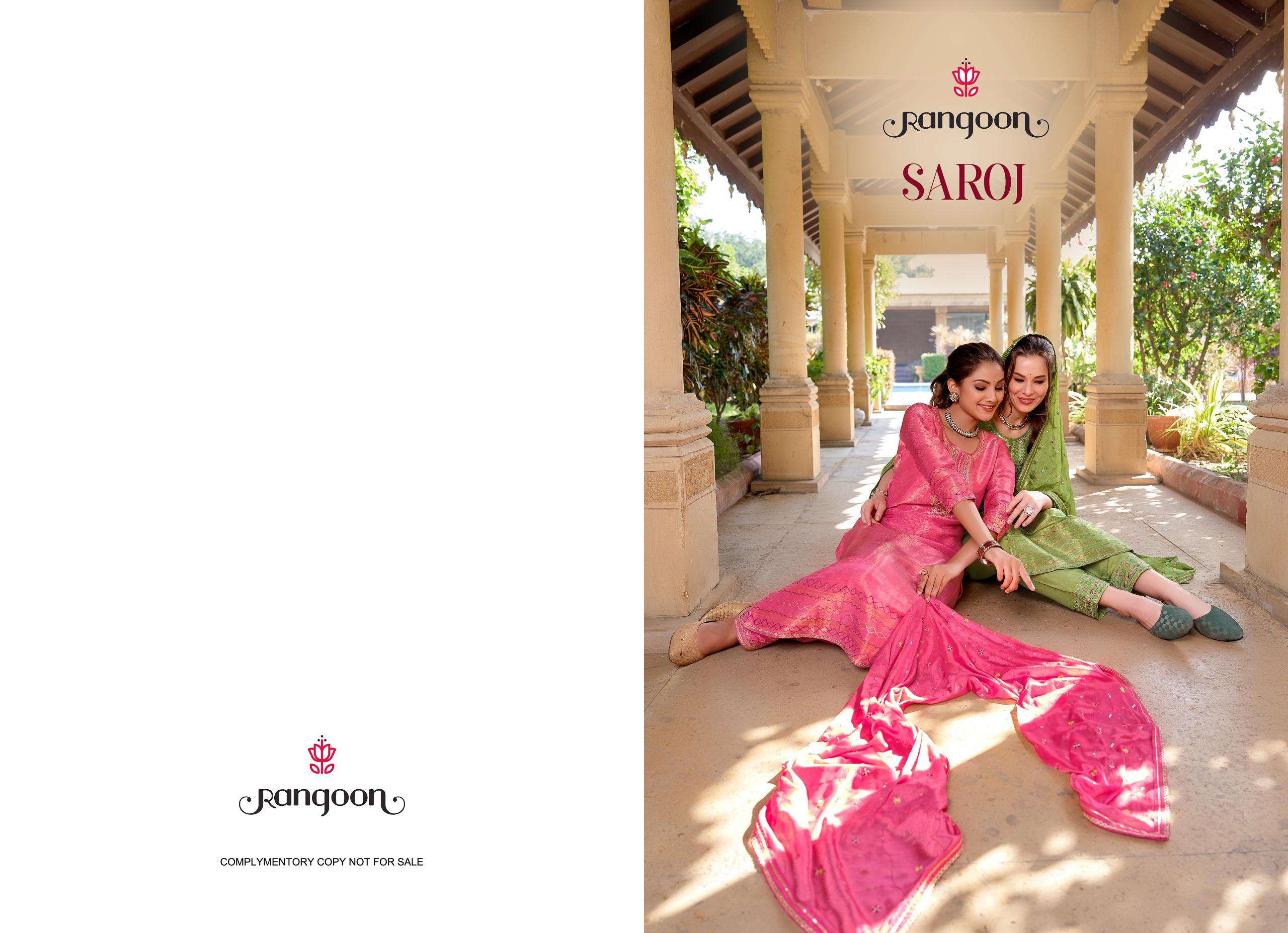 rangoon saroj viscose beutiful look top bottom with dupatta catalog