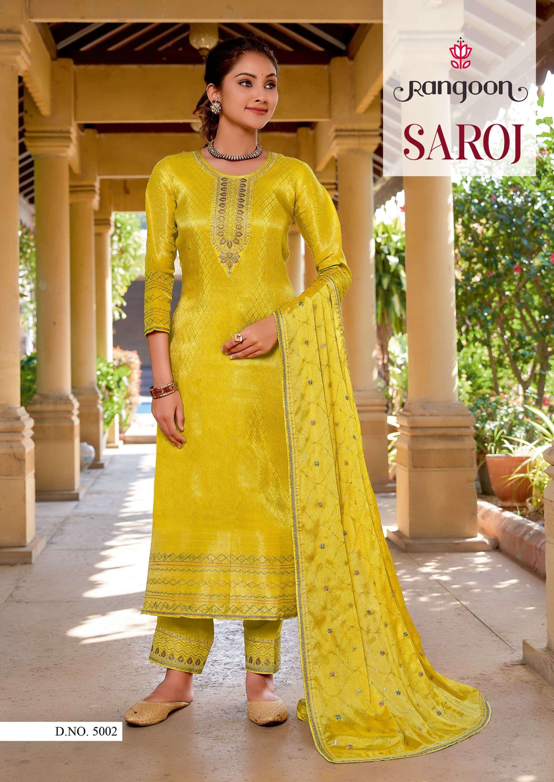 rangoon saroj viscose beutiful look top bottom with dupatta catalog