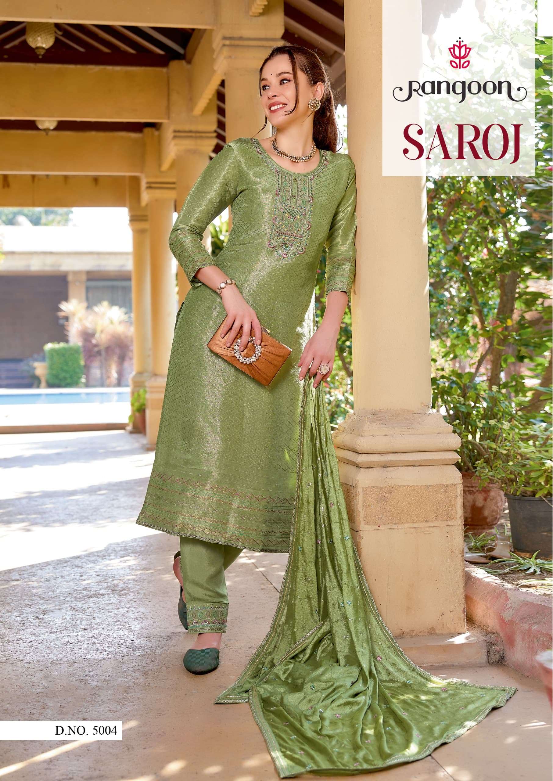 rangoon saroj viscose beutiful look top bottom with dupatta catalog