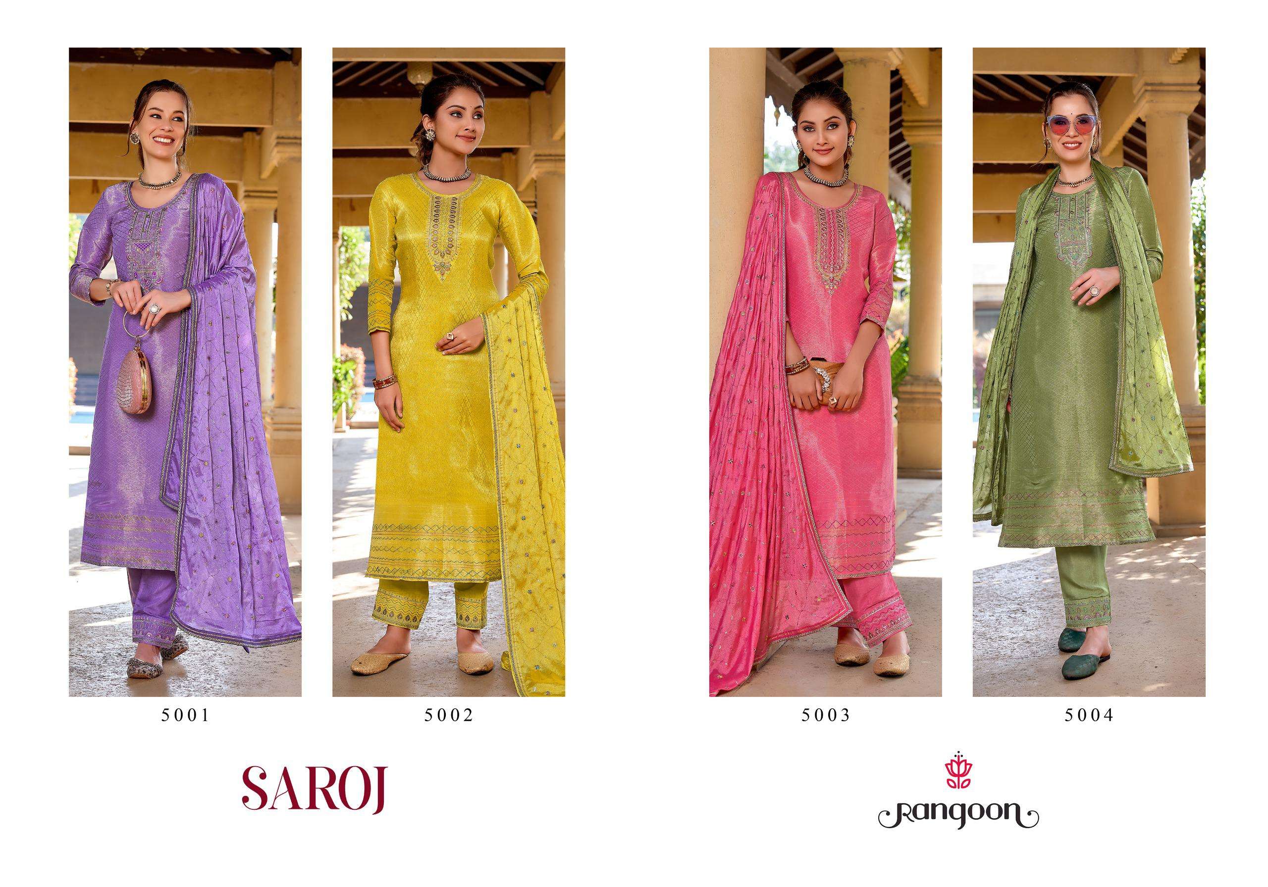 rangoon saroj viscose beutiful look top bottom with dupatta catalog