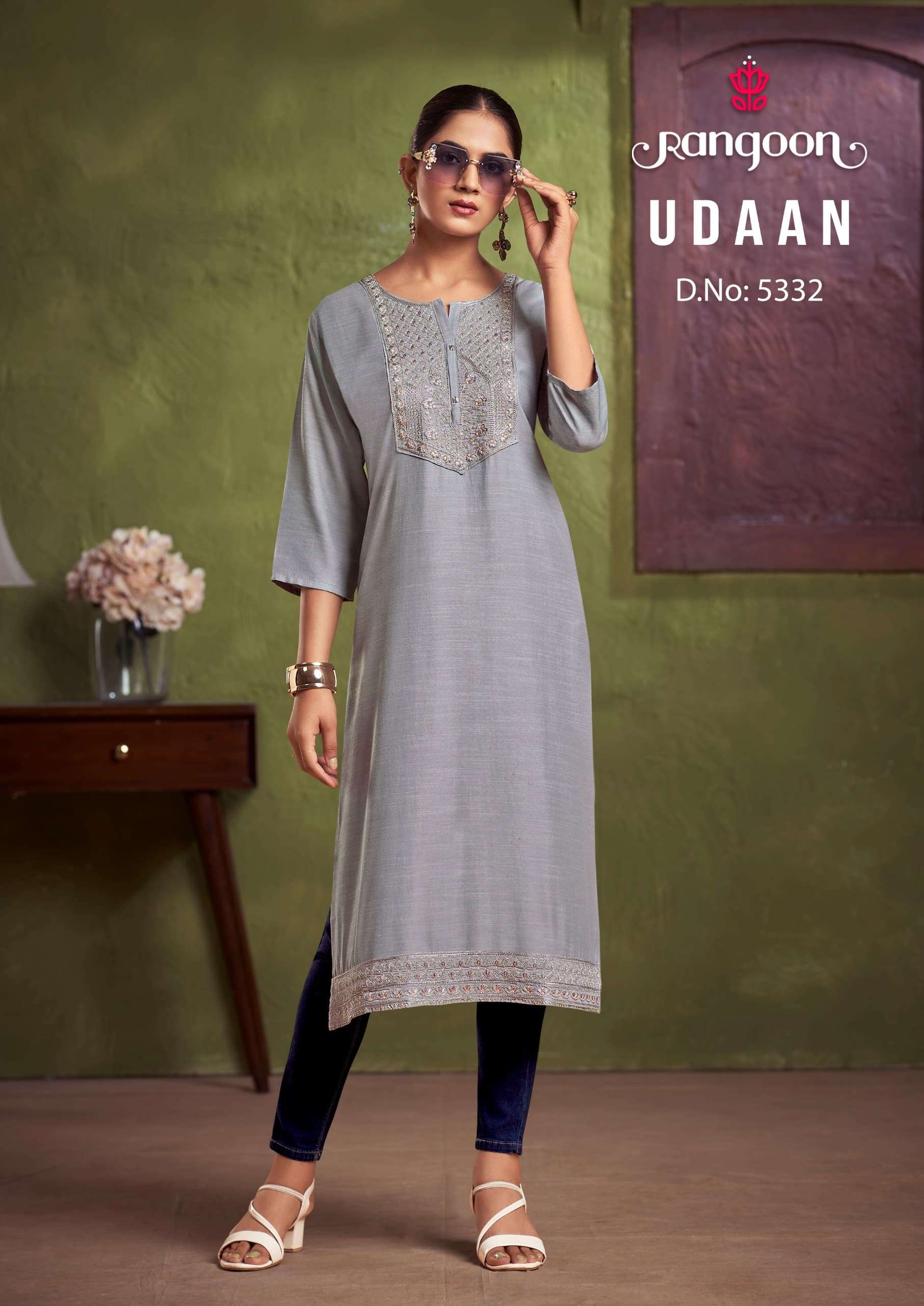 rangoon udaan viscose beautiful look top bottom with dupatta catalog