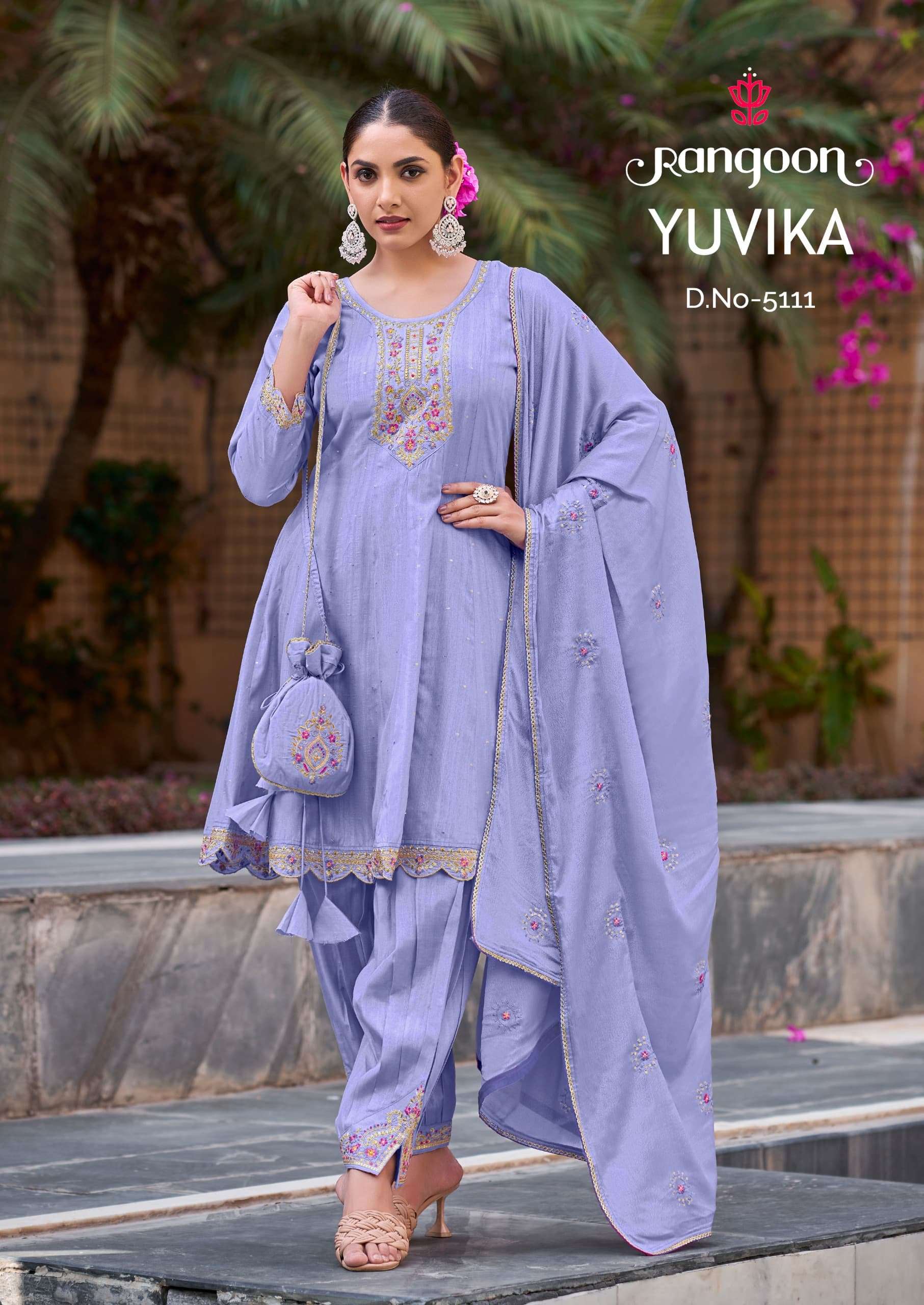 rangoon yuvika viscose fancy beutiful look top bottom with dupatta catalog