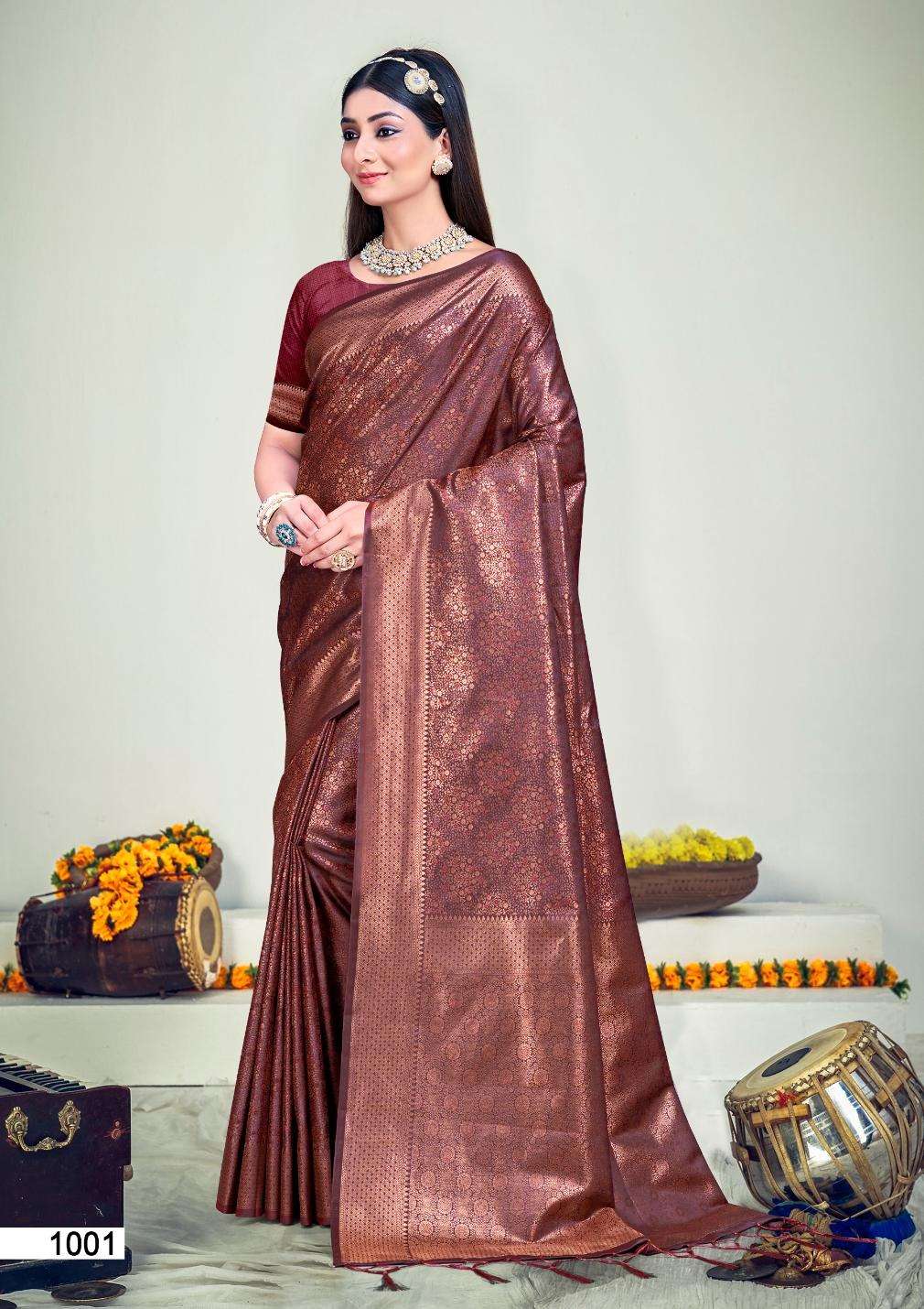 sangam print bunawat rajwadi vol 08 banarasi silk festive look saree catalog