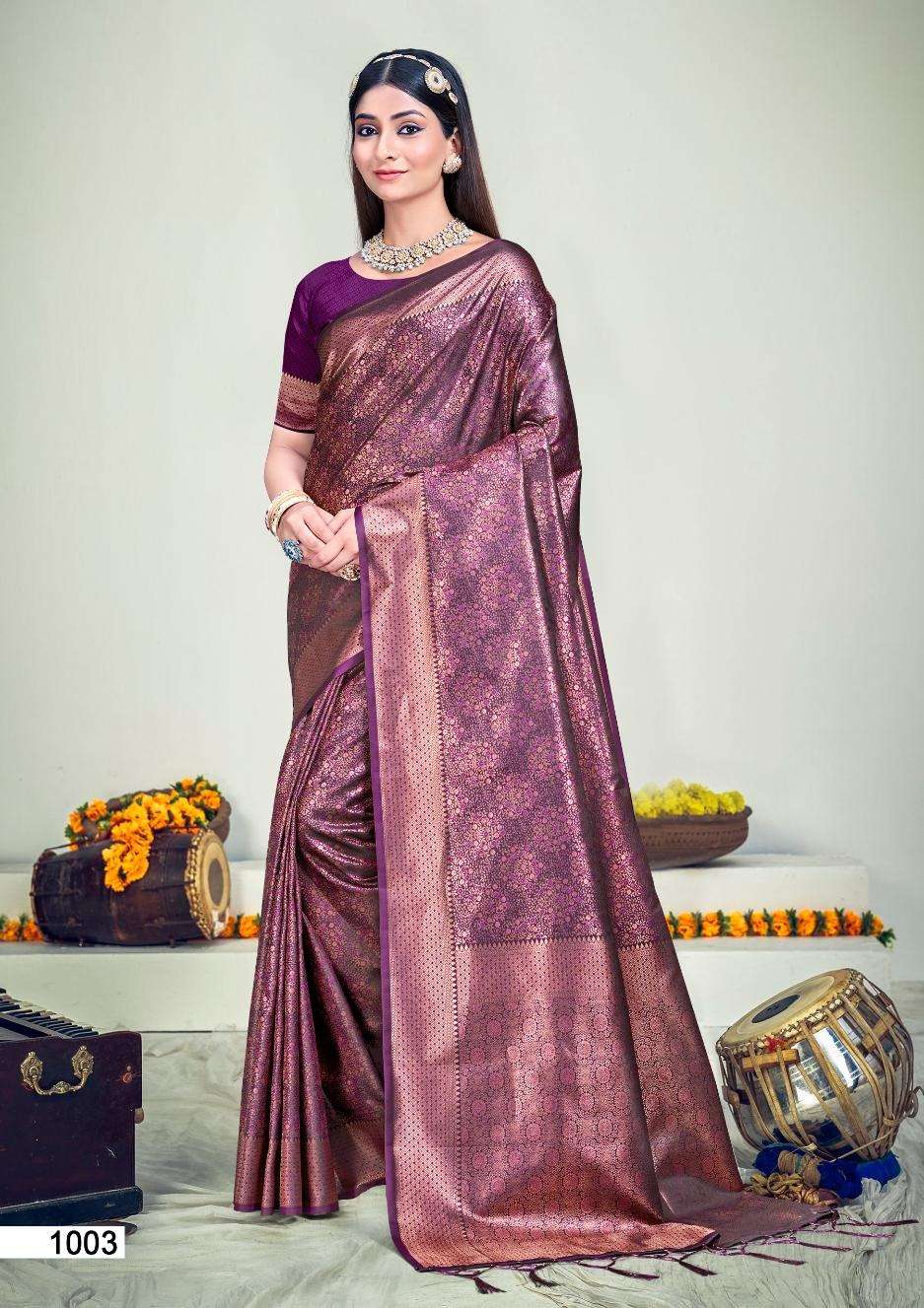 sangam print bunawat rajwadi vol 08 banarasi silk festive look saree catalog