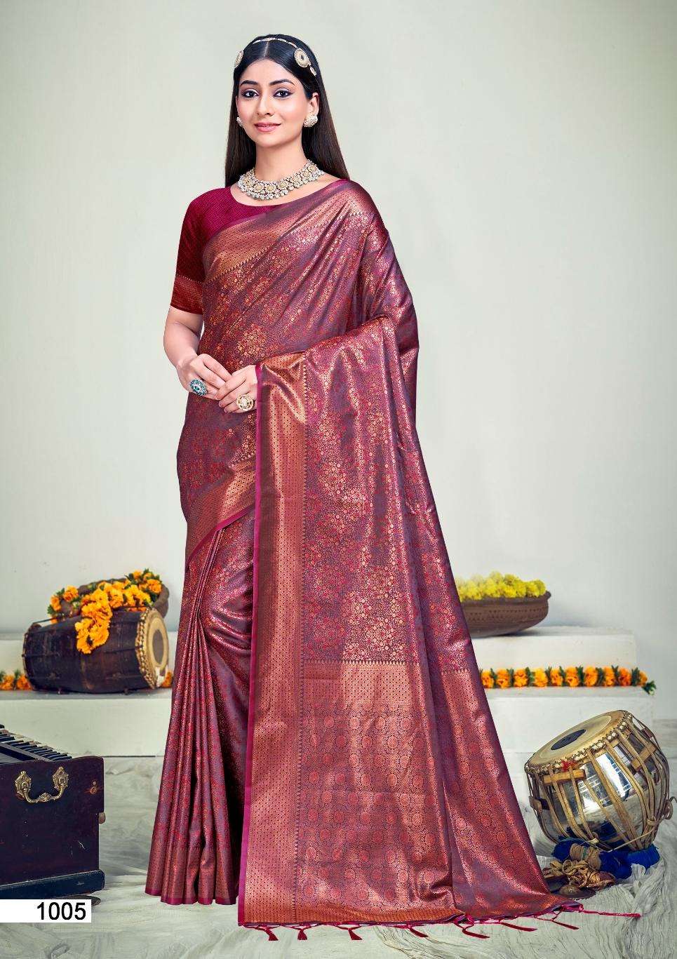 sangam print bunawat rajwadi vol 08 banarasi silk festive look saree catalog