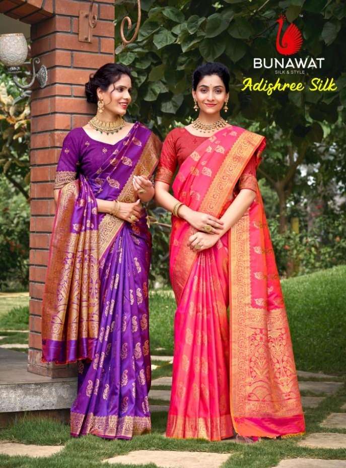 sangam prints bunawat Adishree Silk silk exclusive look saree catalog