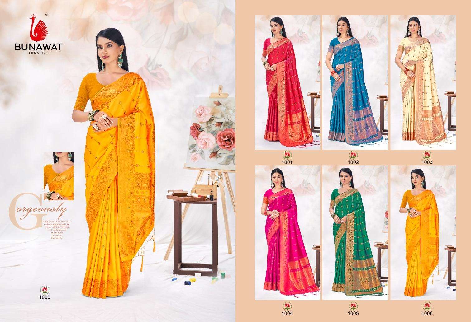 sangam prints bunawat arundhati silk silk exclusive look saree catalog