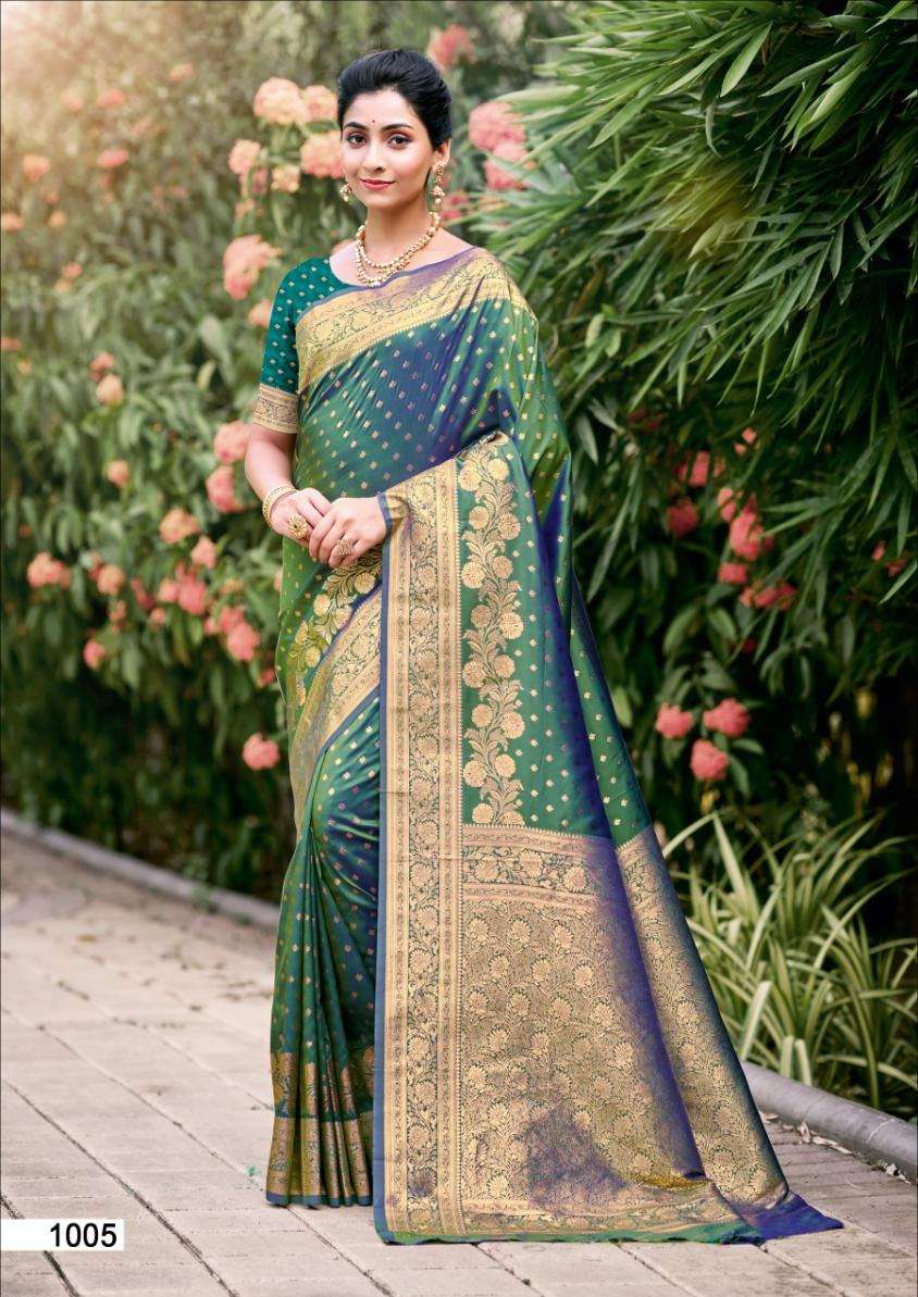 sangam prints bunawat gajgamini silk silk decent look saree catalog