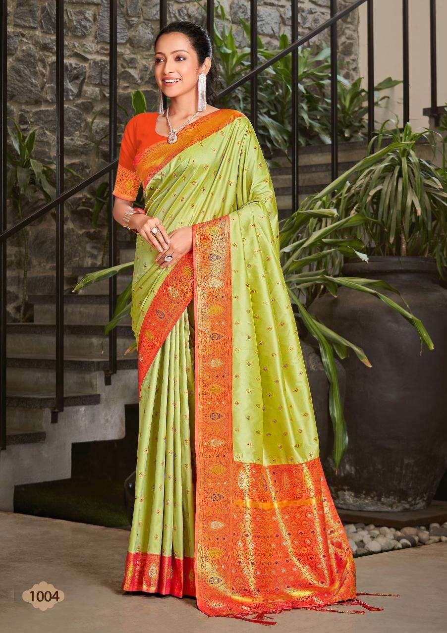 sangam prints bunawat kamakshi silk silk catchy look saree catalog