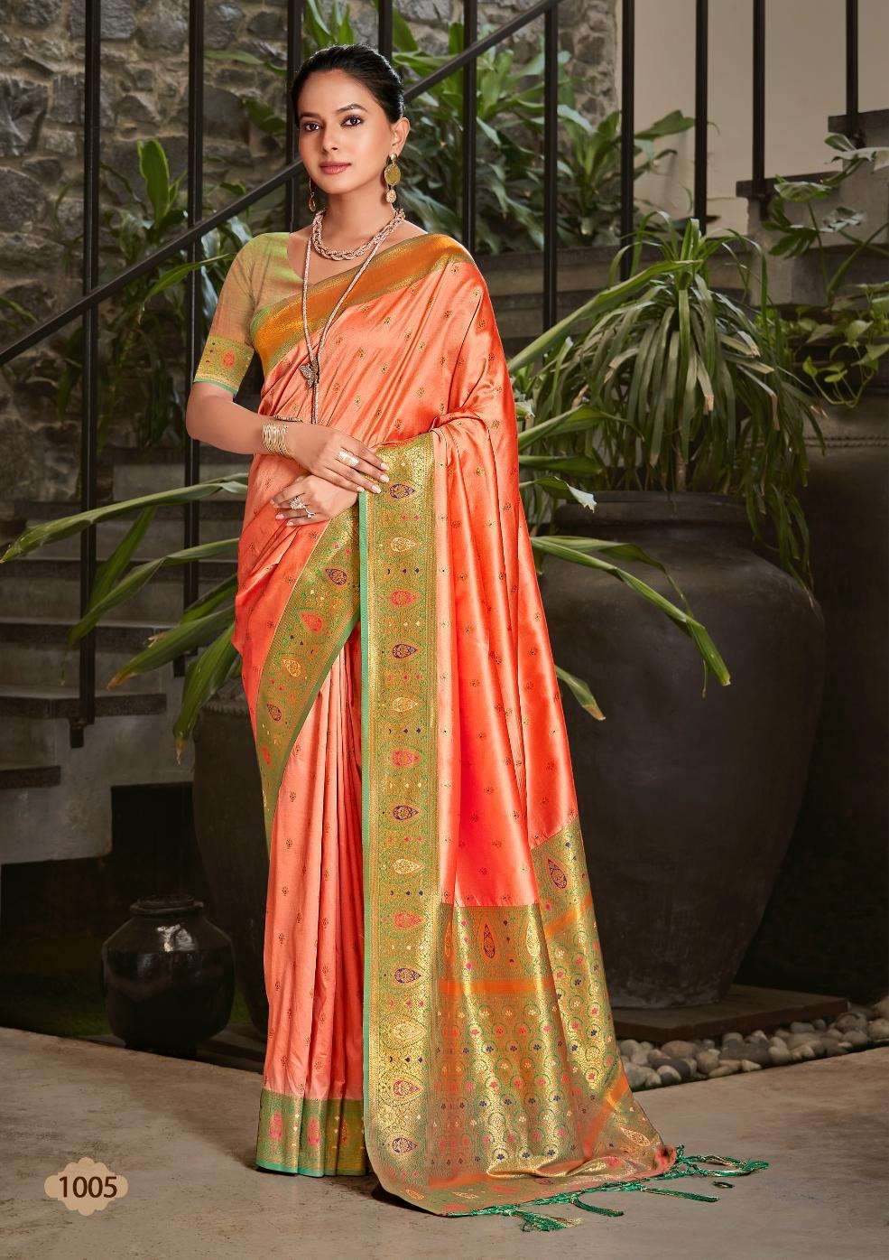 sangam prints bunawat kamakshi silk silk catchy look saree catalog