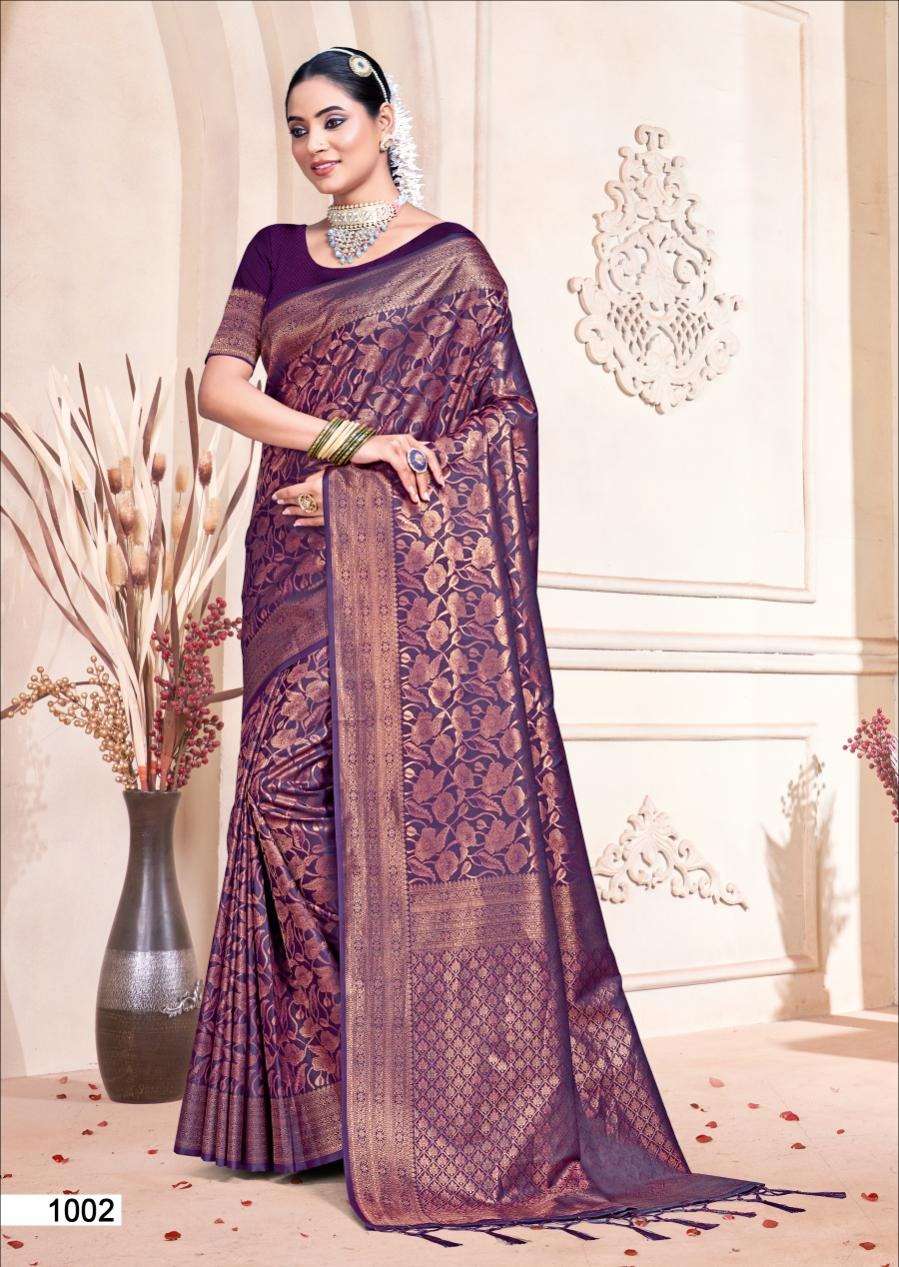 sangam prints Rajwadi Vol 09 banarsi silk attrective look saree catalog