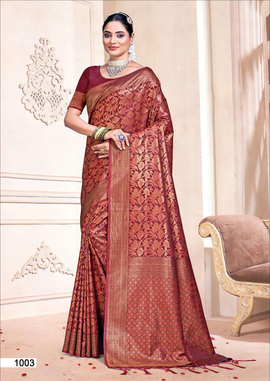 sangam prints Rajwadi Vol 09 banarsi silk attrective look saree catalog