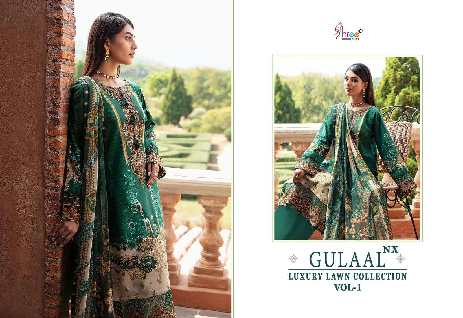 shree fabs gulaal luxury lawn collection vol 1 cotton elegant look salwar suit with cotton dupatta catalog