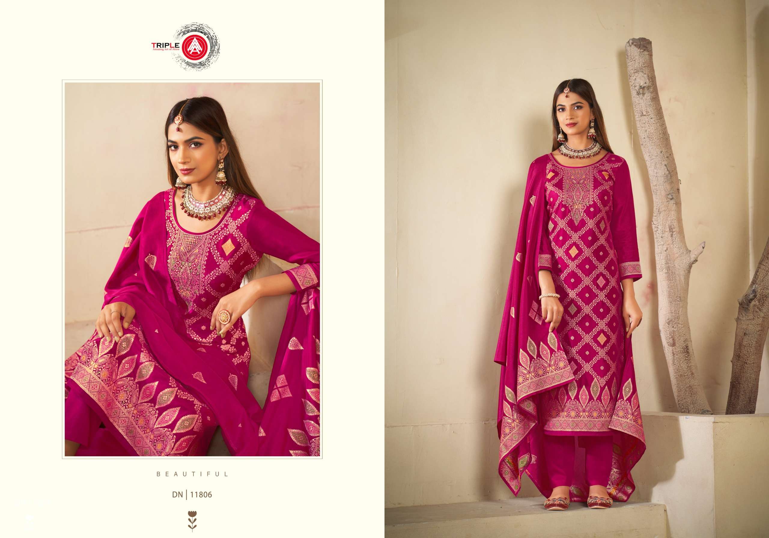 triple aaa cred viscose russion catchy look salwar suit catalog