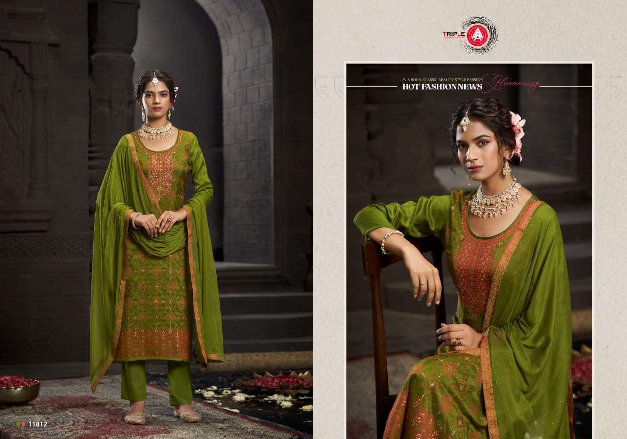 triple aaa jenika rayon attrective look salwar suit catalog