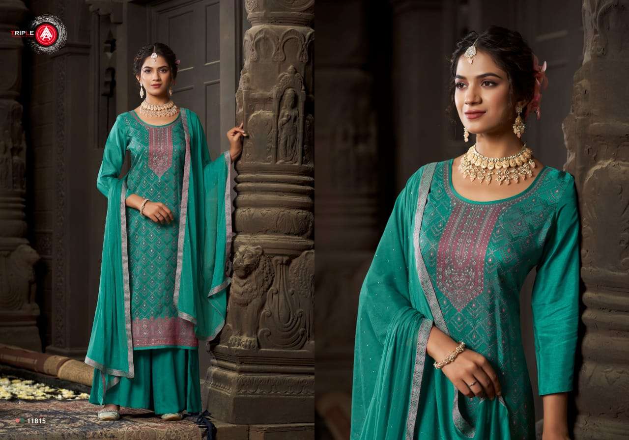 triple aaa jenika rayon attrective look salwar suit catalog