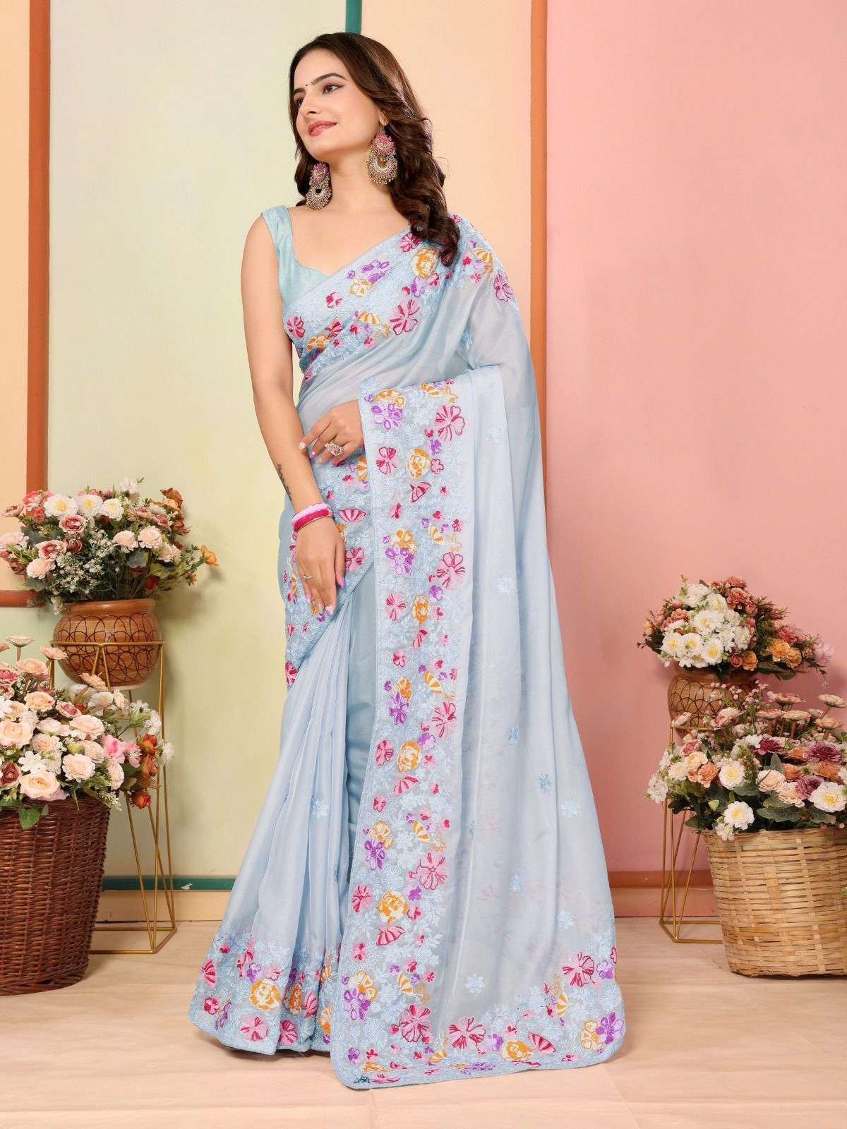 vivera devika soft organza elegant saree catalog