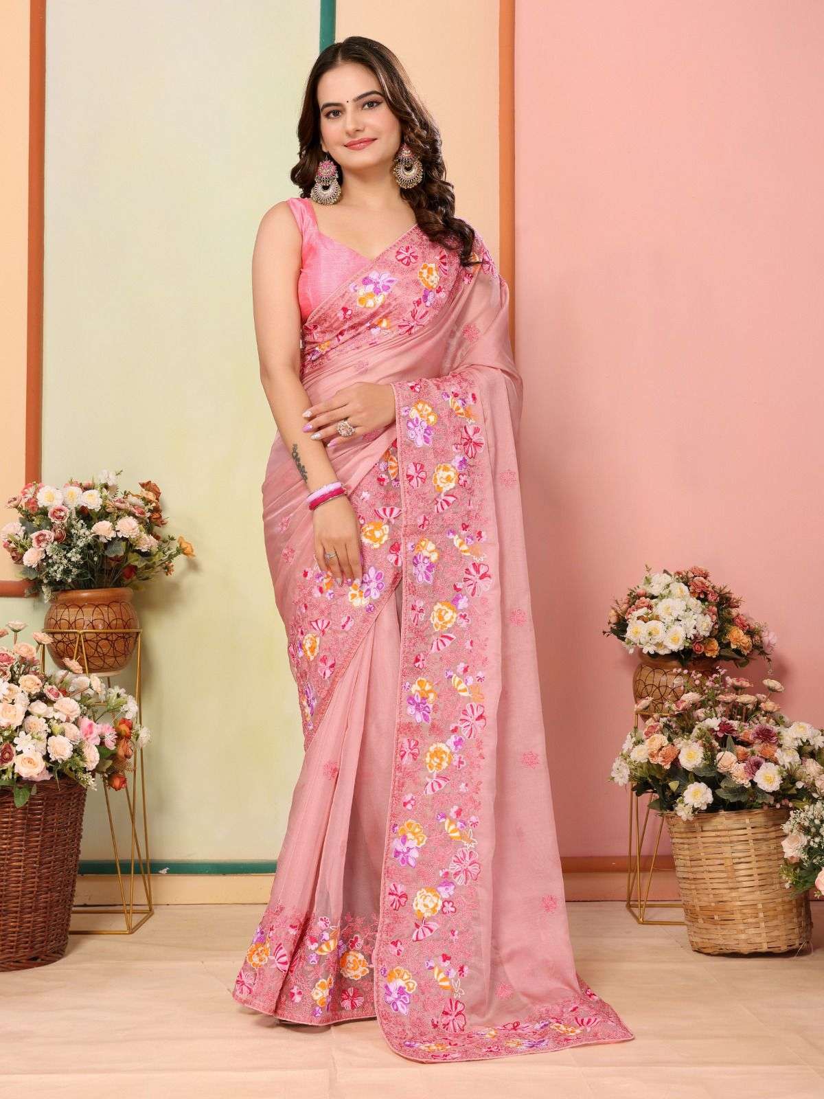 vivera devika soft organza elegant saree catalog