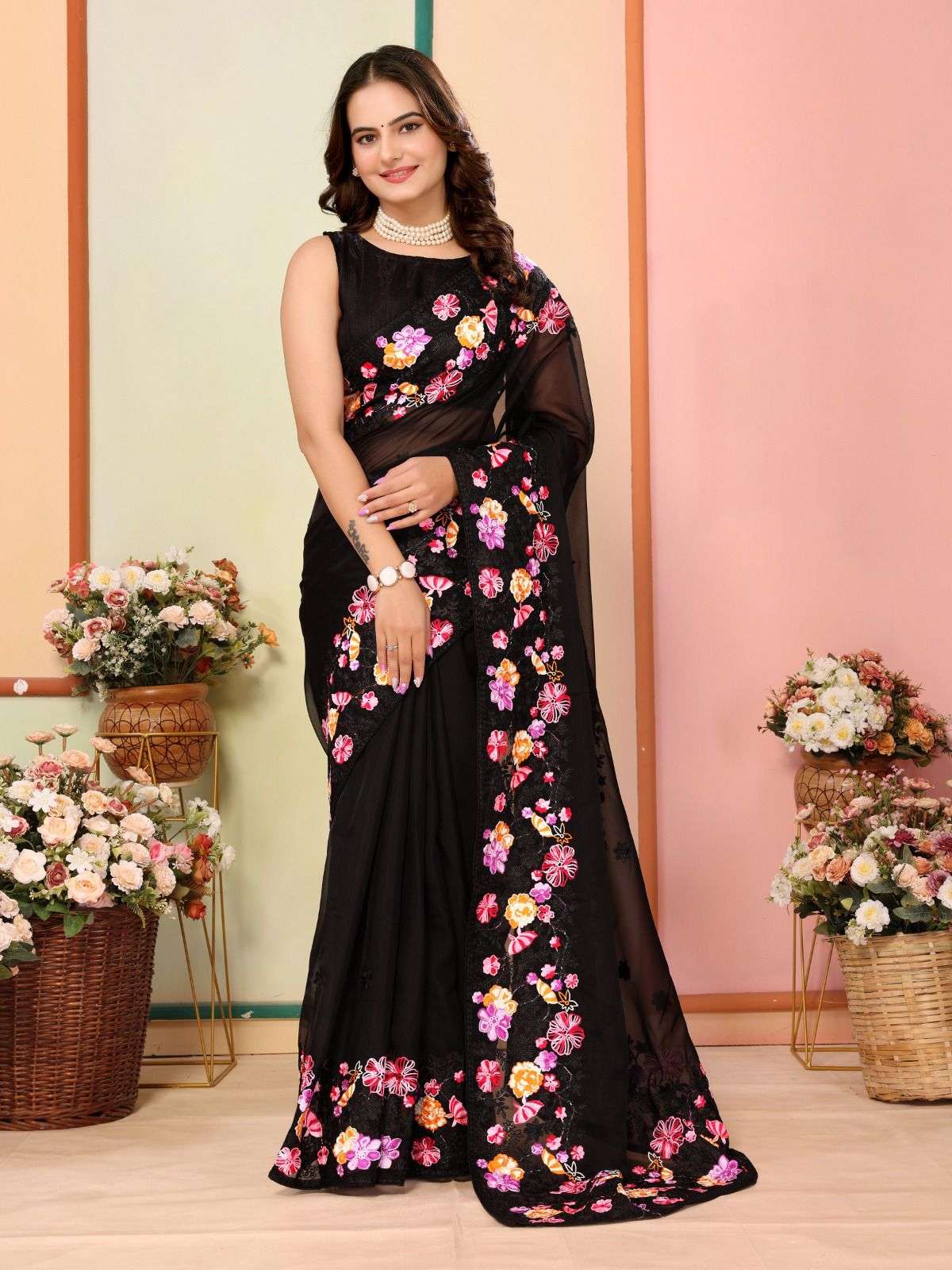 vivera devika soft organza elegant saree catalog