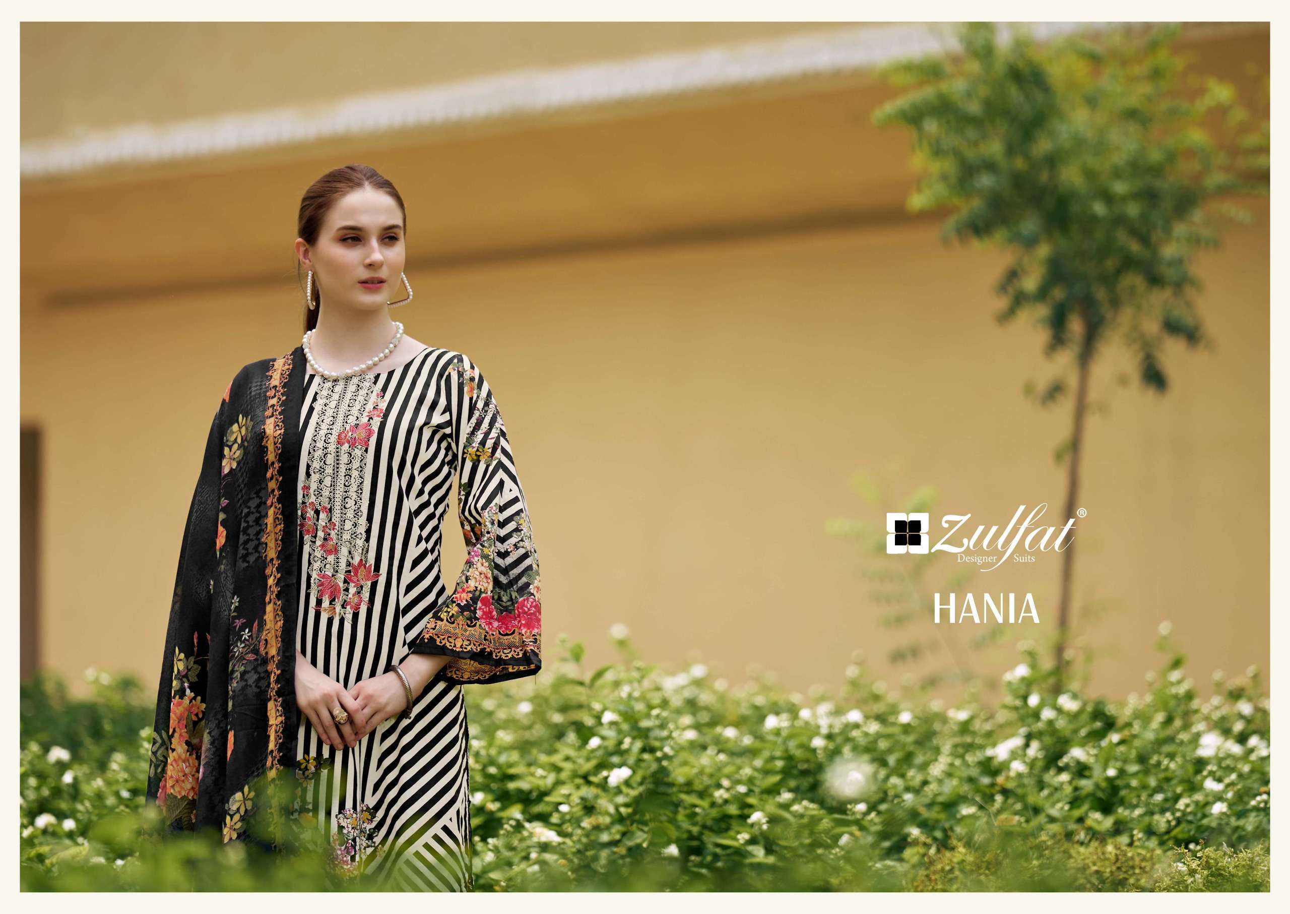 zulfat designer suits hania cotton exclusive look salwar suit catalog