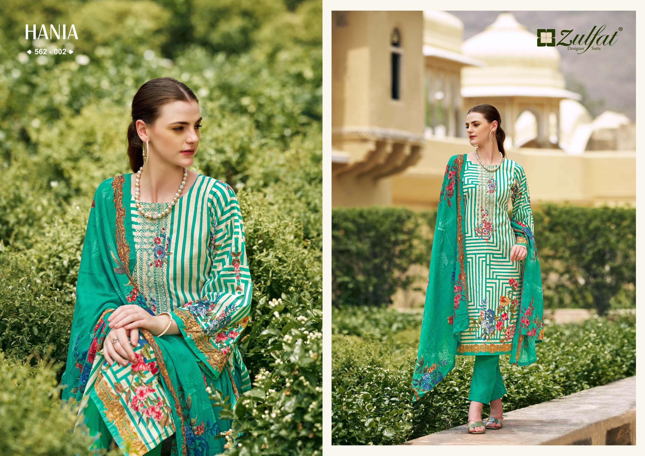 zulfat designer suits hania cotton exclusive look salwar suit catalog