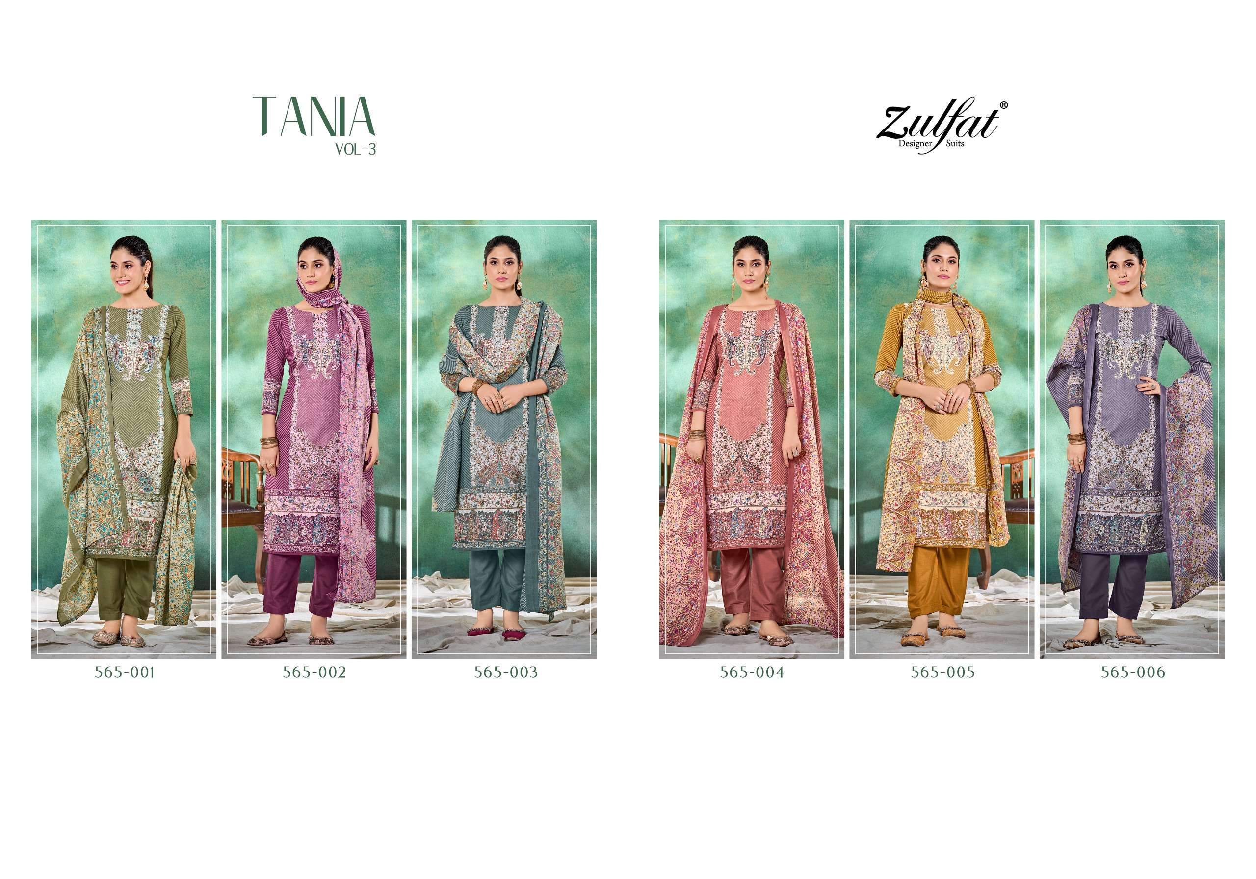 zulfat designer suits jtania vol 3 cotton exclusive look salwar suit catalog