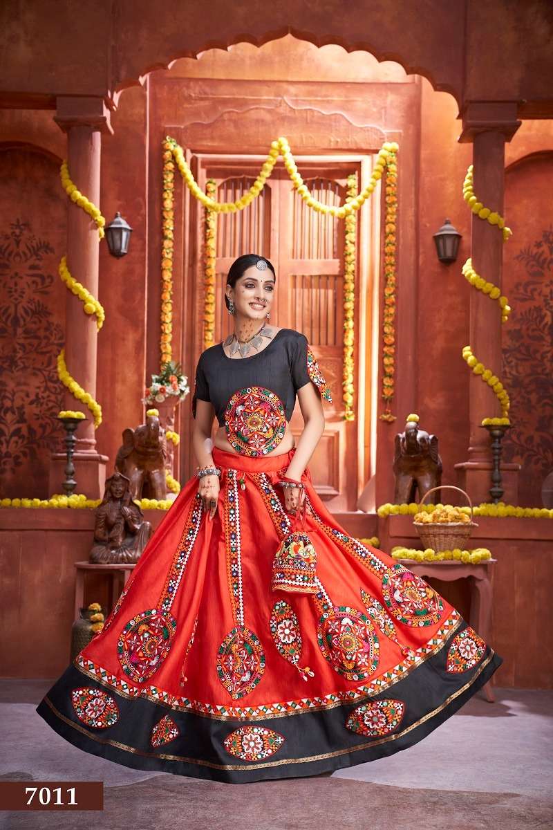 aawiya officeal  7011 rajwadi vol 3 art silk graceful look lehenga single