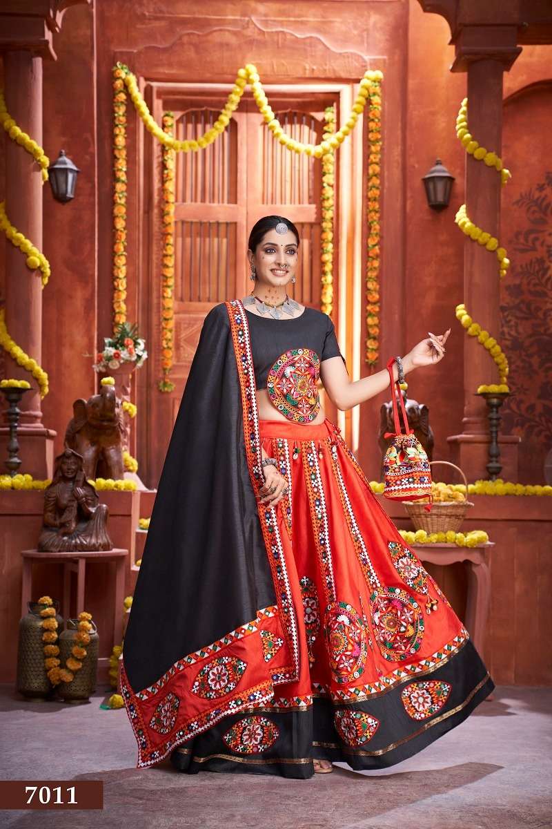 aawiya officeal  7011 rajwadi vol 3 art silk graceful look lehenga single