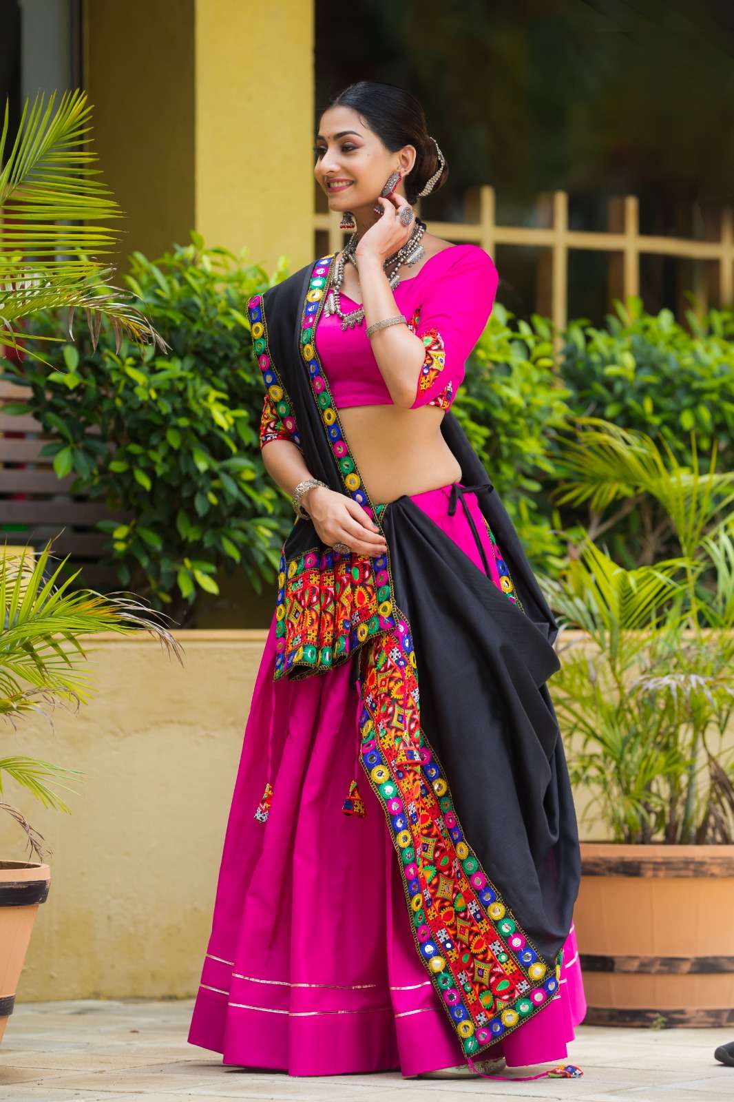 aawiya officeal awy 7070 pink cotton elegant lehnga singal