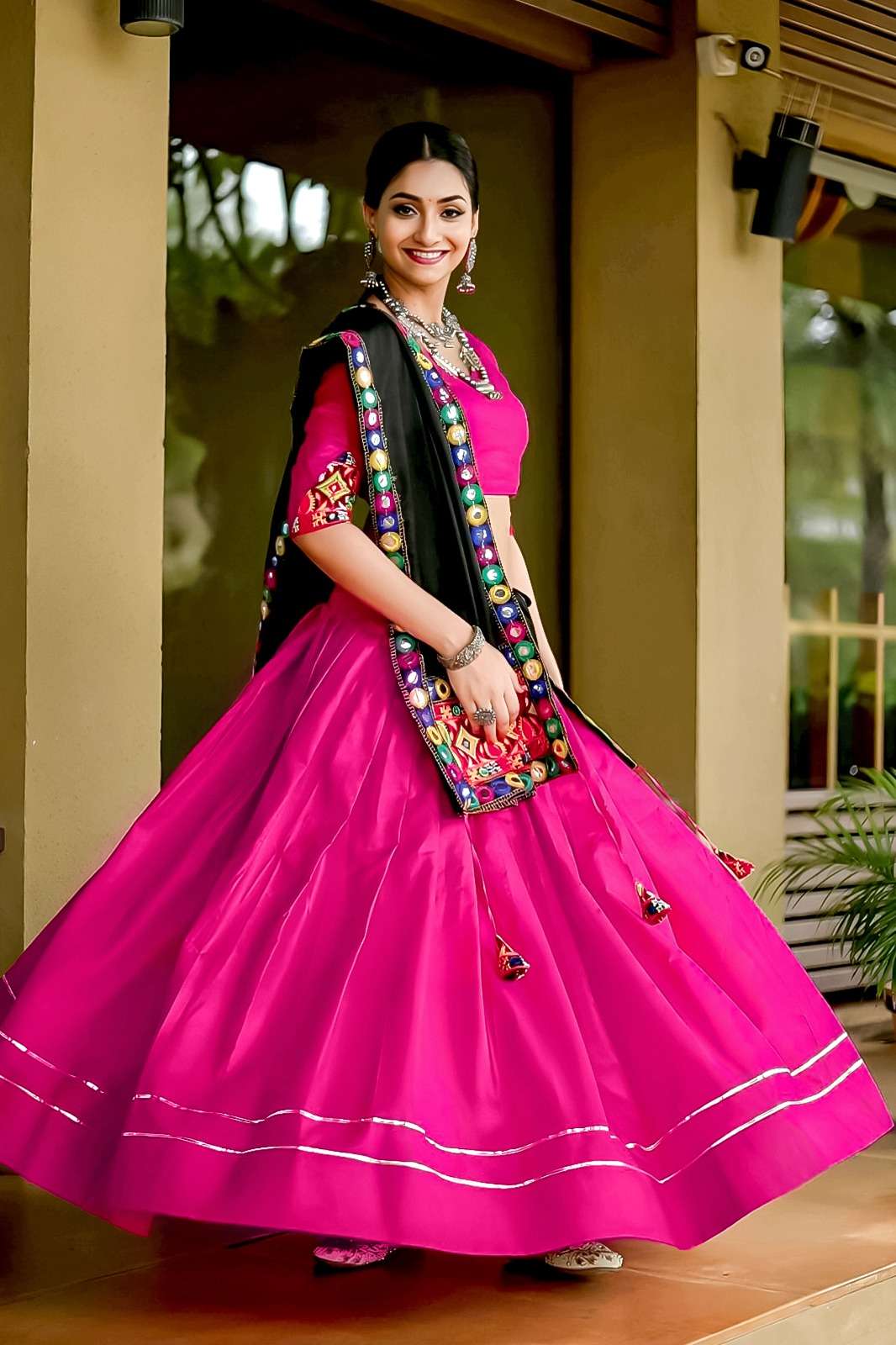 aawiya officeal awy 7070 pink cotton elegant lehnga singal