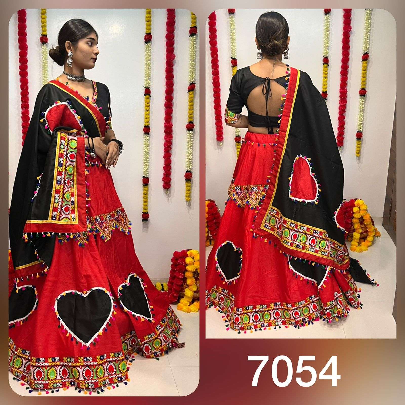 aawiya officeal  rajwadi 8 d no 7054 cotton silk elegant look lehenga single