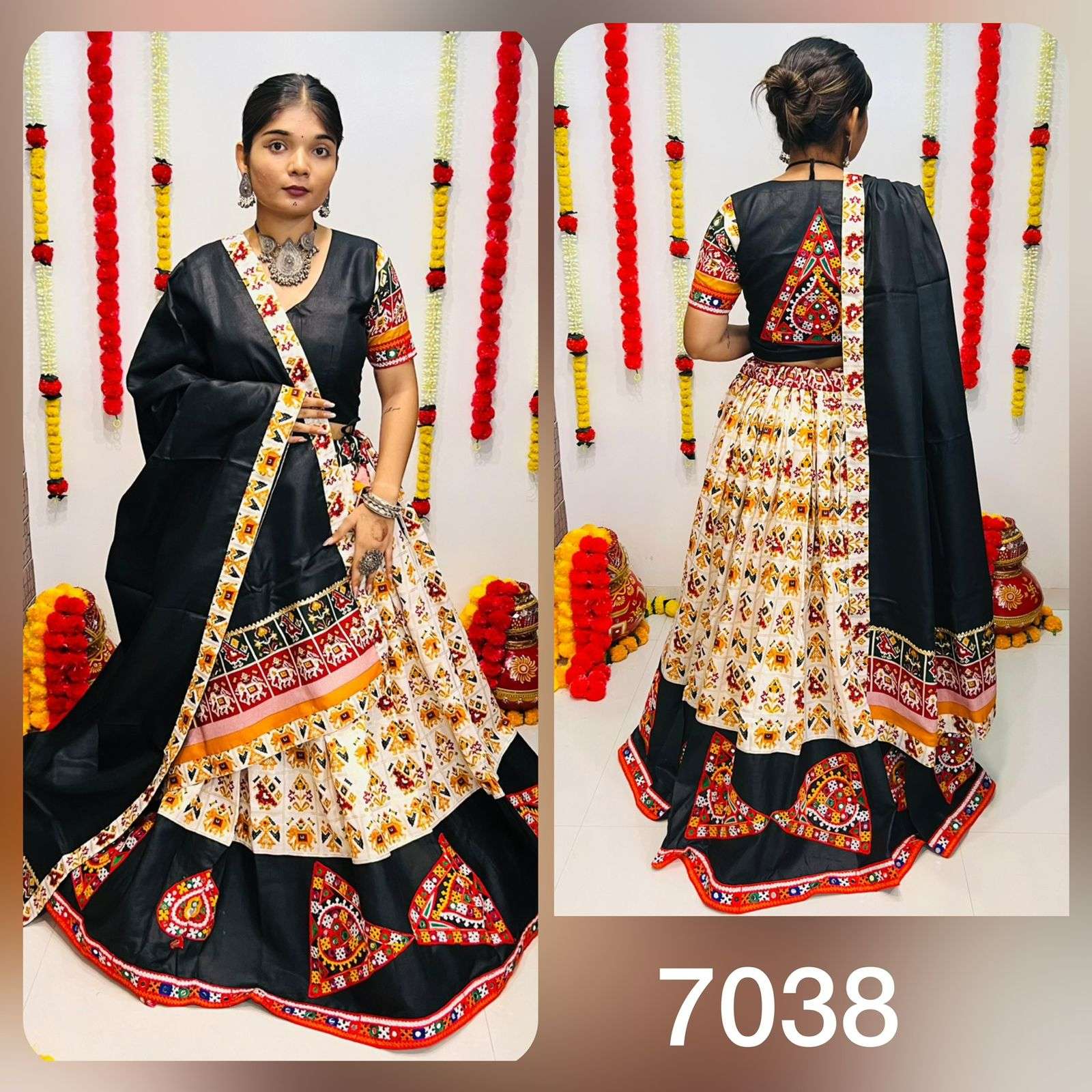 aawiya officeal rajwadi vol 7 d no 7038 cotton festive look lehenga single