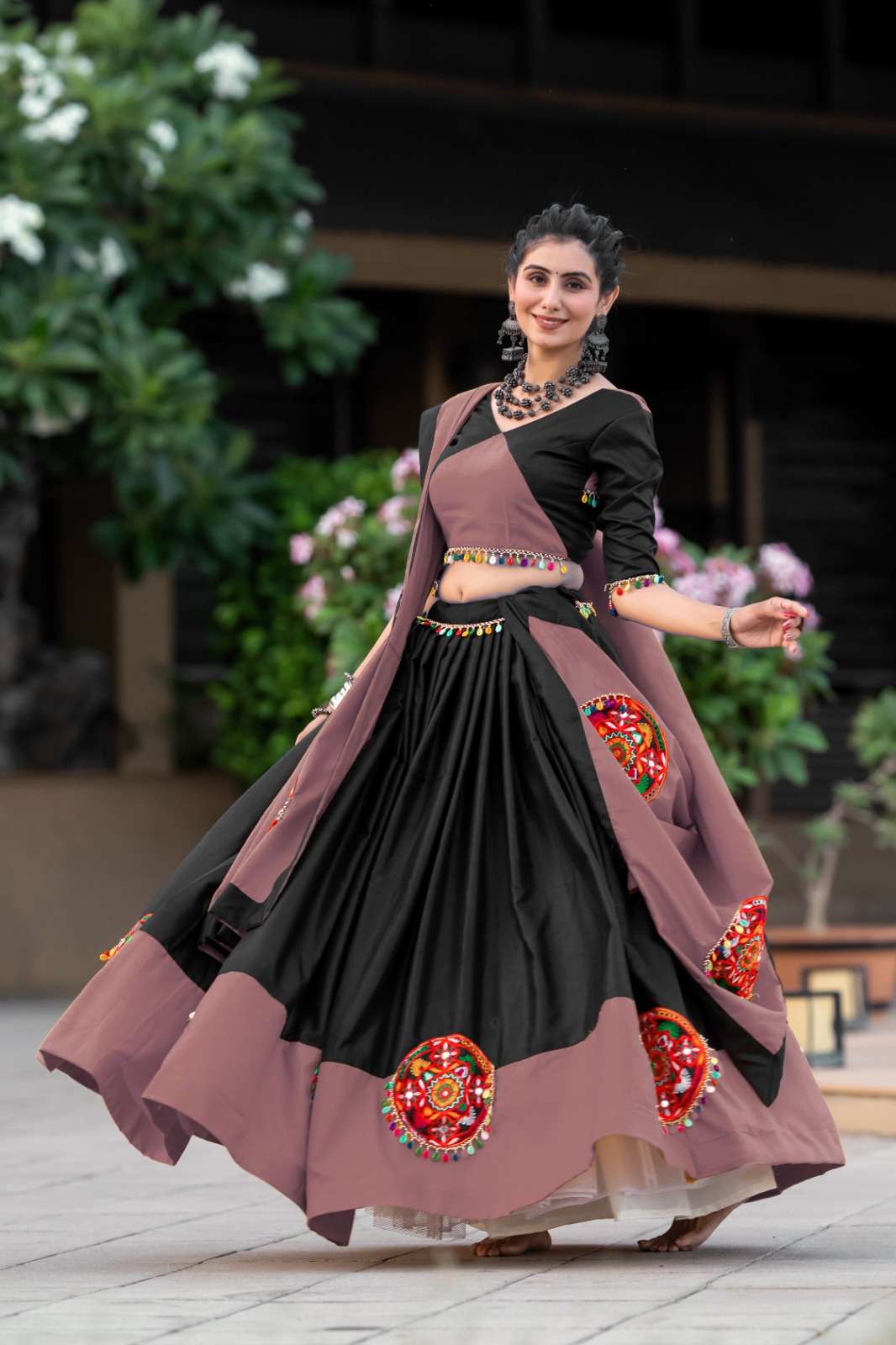 aawiya official Awy 7066  B Rosy Brown cotton silk exclusive look lehenga single