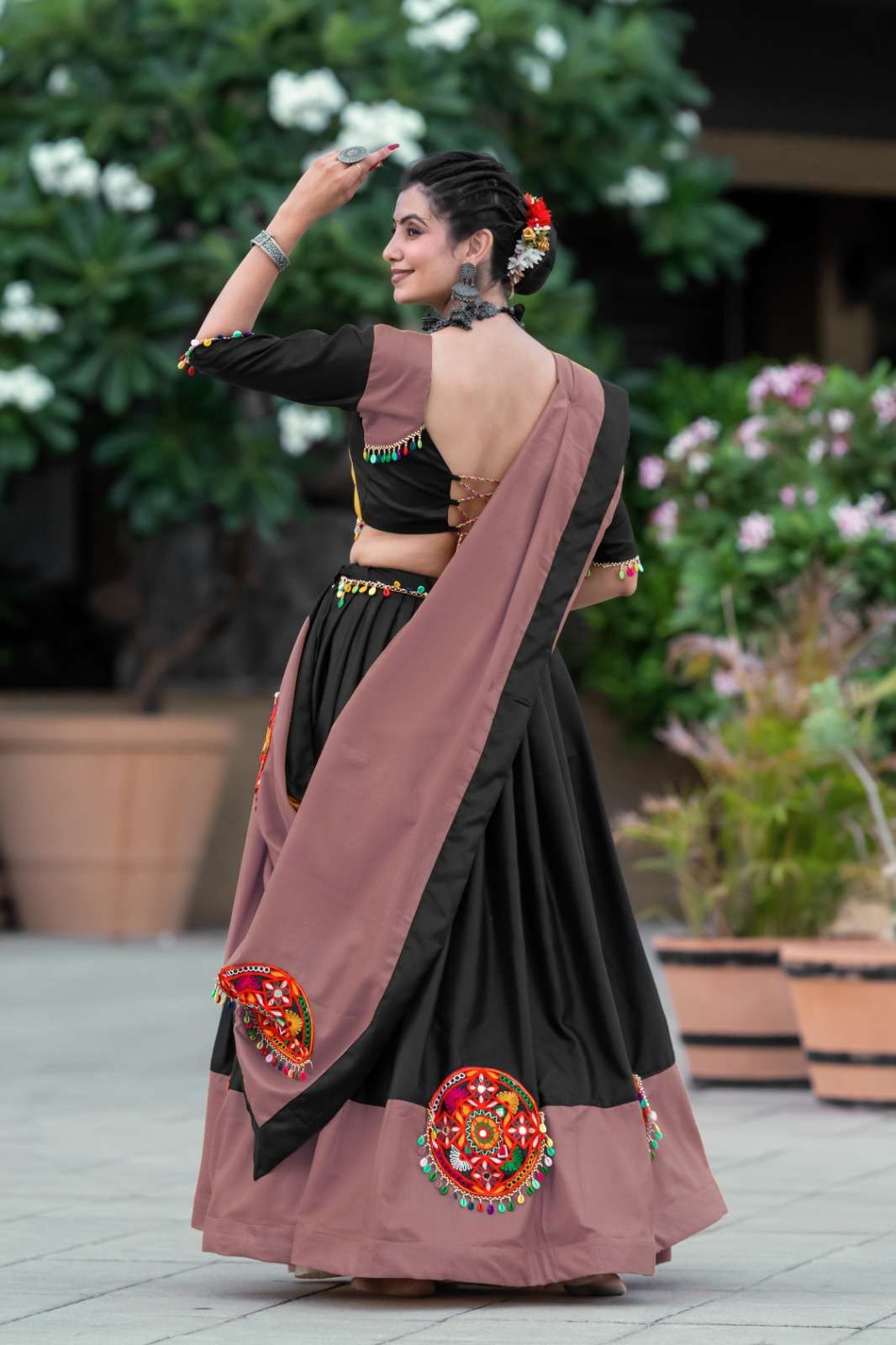 aawiya official Awy 7066  B Rosy Brown cotton silk exclusive look lehenga single