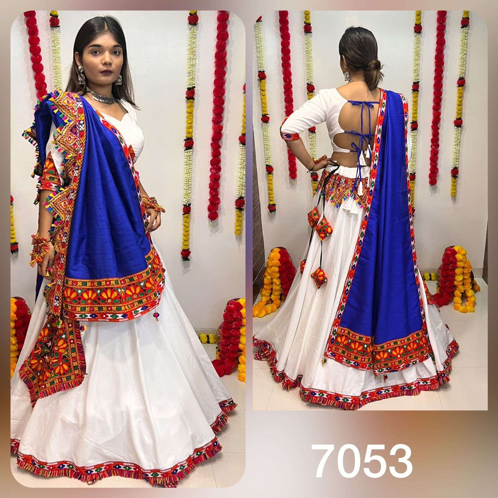 aawiya  official rajwadi vol 8 d no 7053 cotton silk festvie look lehenga single