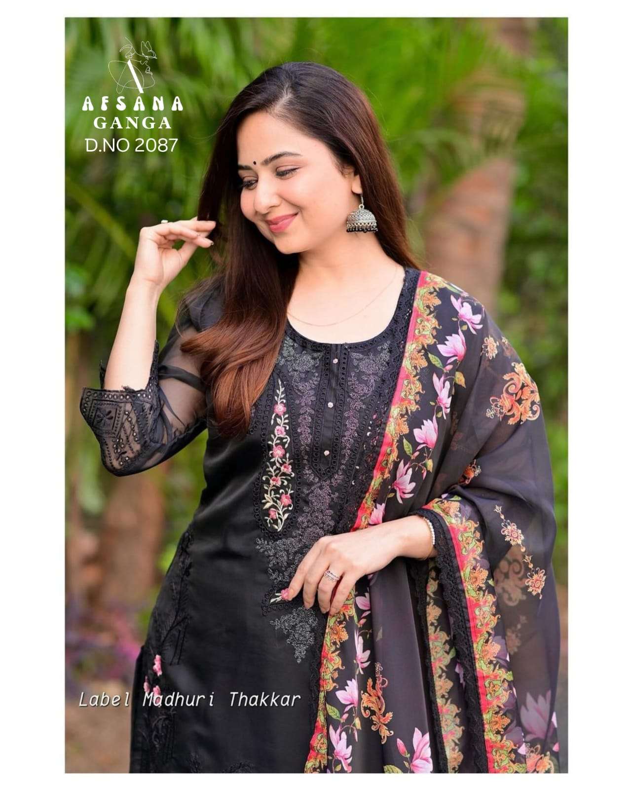 afsana ganga rayon innovative look top bottom with dupatta size set