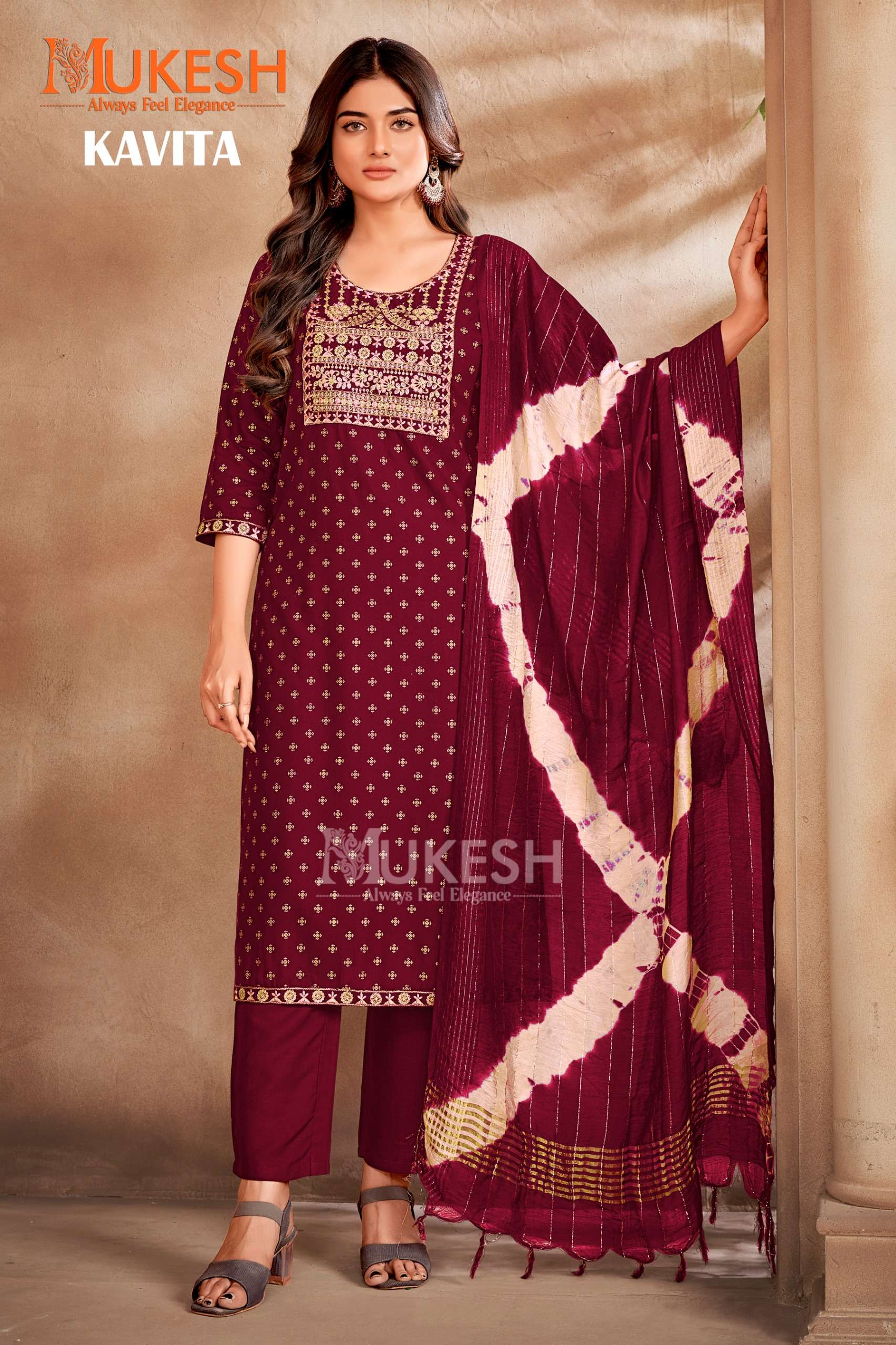 banwery fashion kavita rayon elegant top pant with dupatta catalog