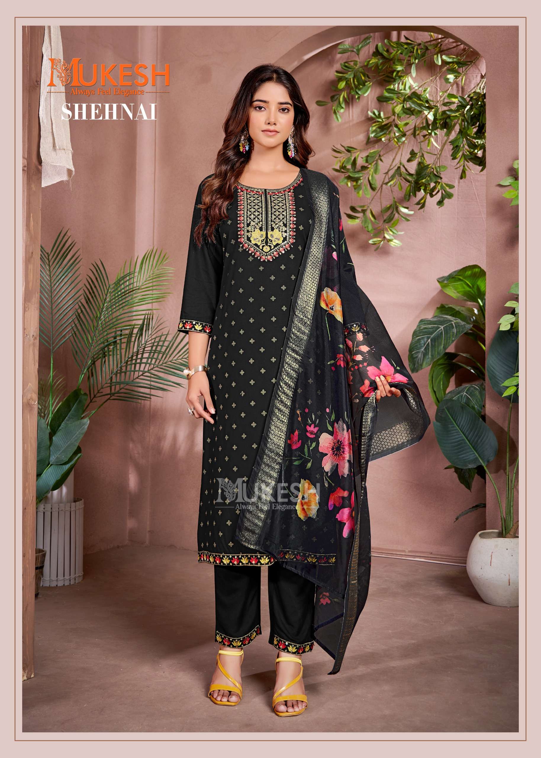 banwery fashion mukesh shehnai rayon innovative look kurti pant with dupatta  catalog