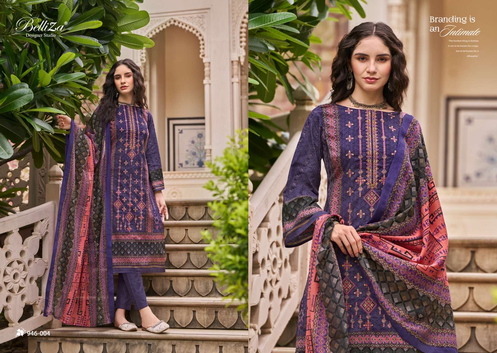 belliza designer studio bin saeed vol 5 cotton catchy look salwar suit catalog