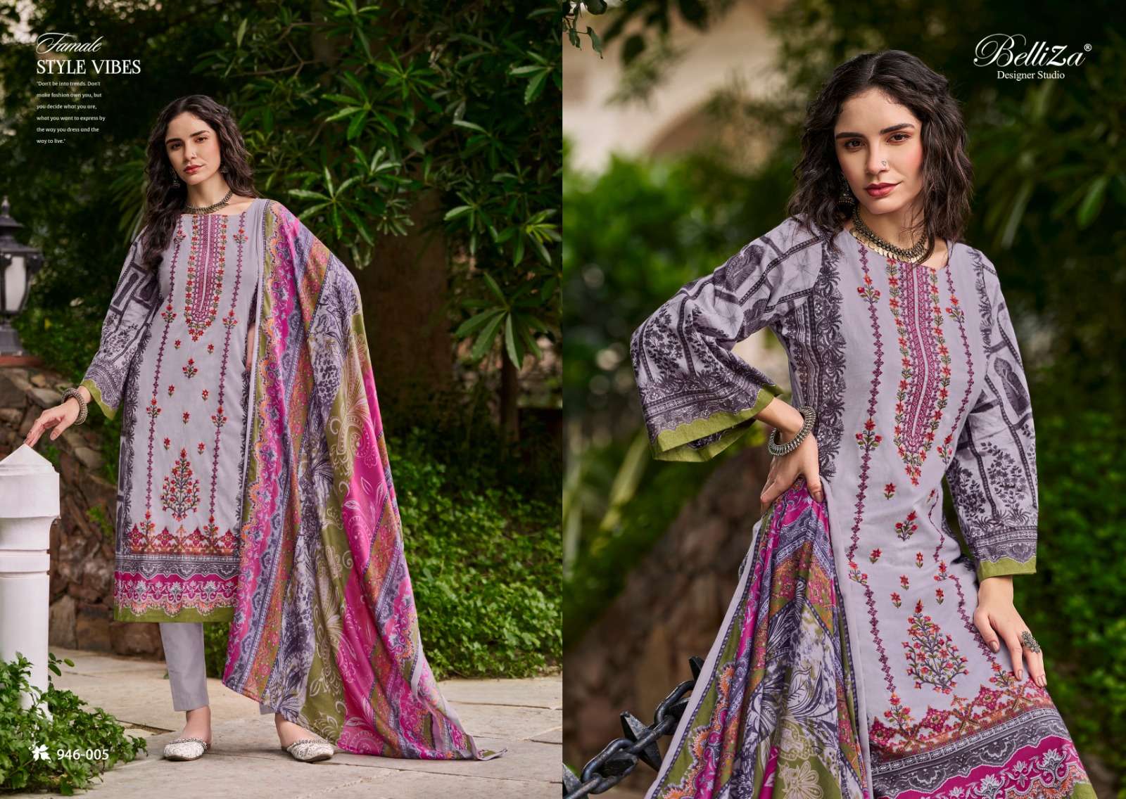 belliza designer studio bin saeed vol 5 cotton catchy look salwar suit catalog