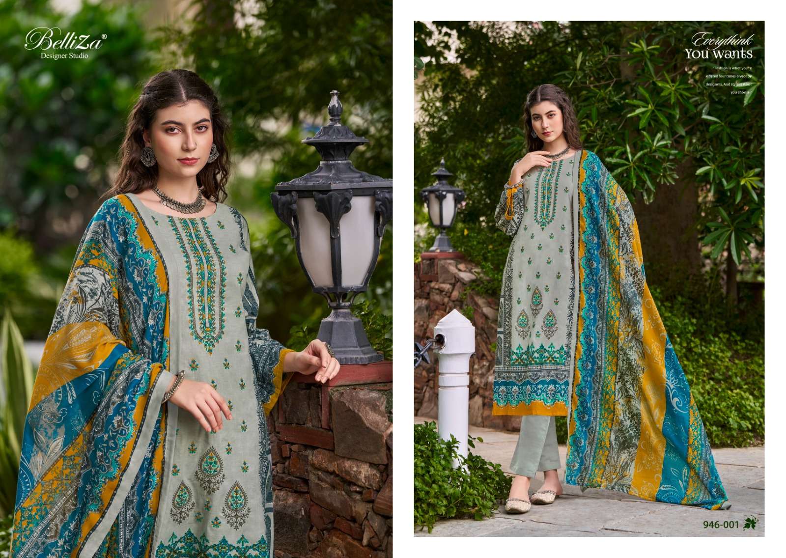 belliza designer studio bin saeed vol 5 cotton catchy look salwar suit catalog