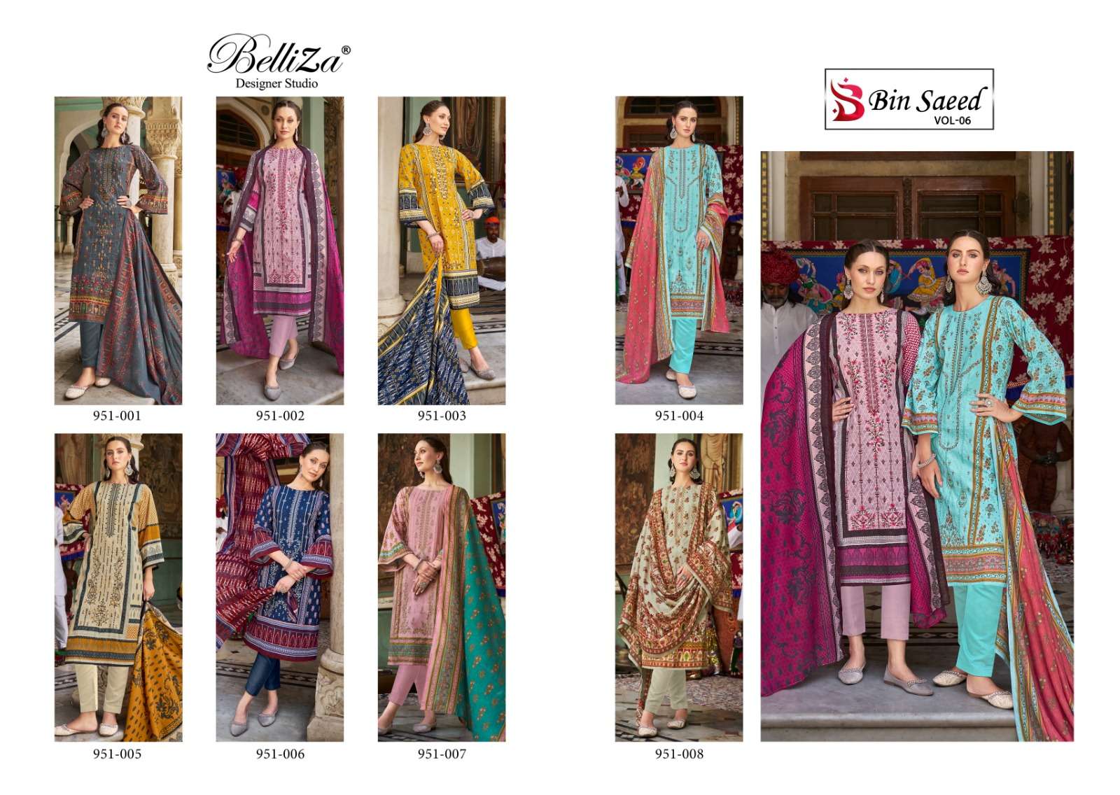 belliza designer studio bin saeed vol 6 cotton catchy look salwar suit catalog