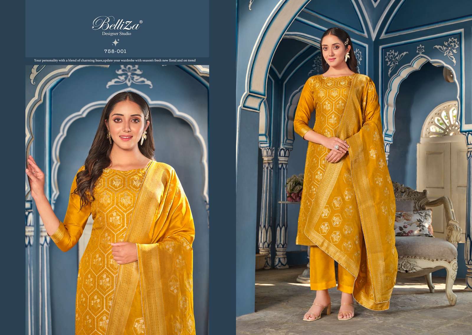 belliza designer studio ishana viscose rayon catchy look salwar suit catalog