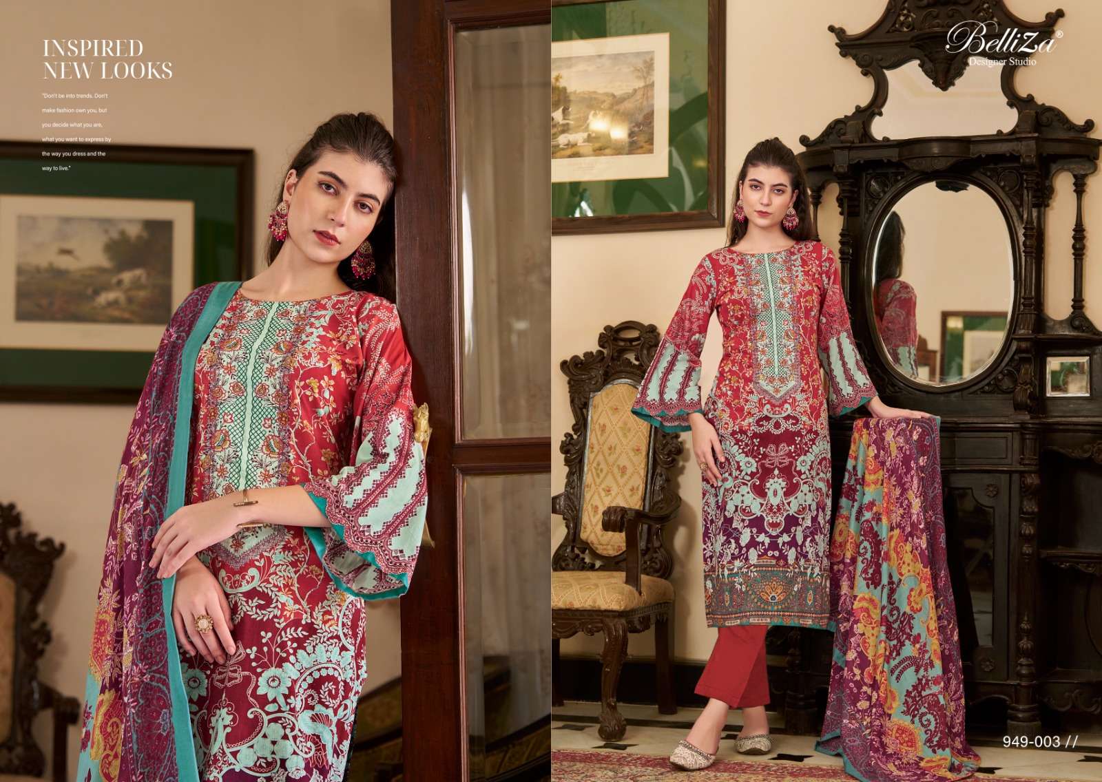 belliza designer studio naira vol 67 cotton catchy look salwar suit catalog