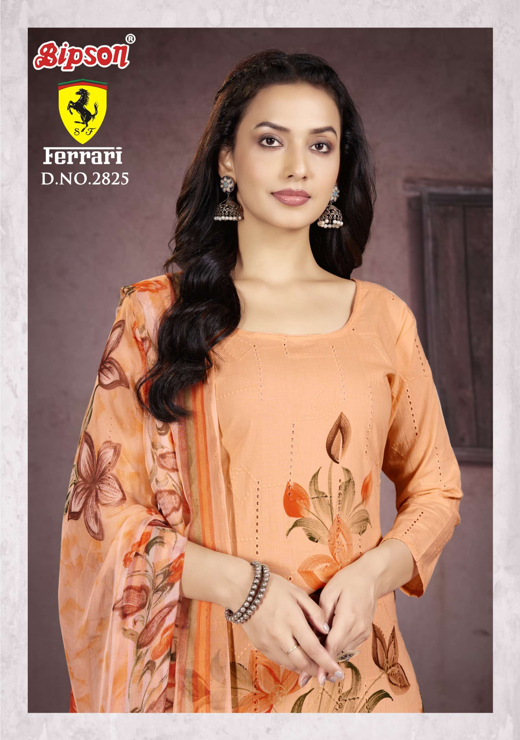 bipson ferrari 2825 cotton exclusive print salwar suit catalog